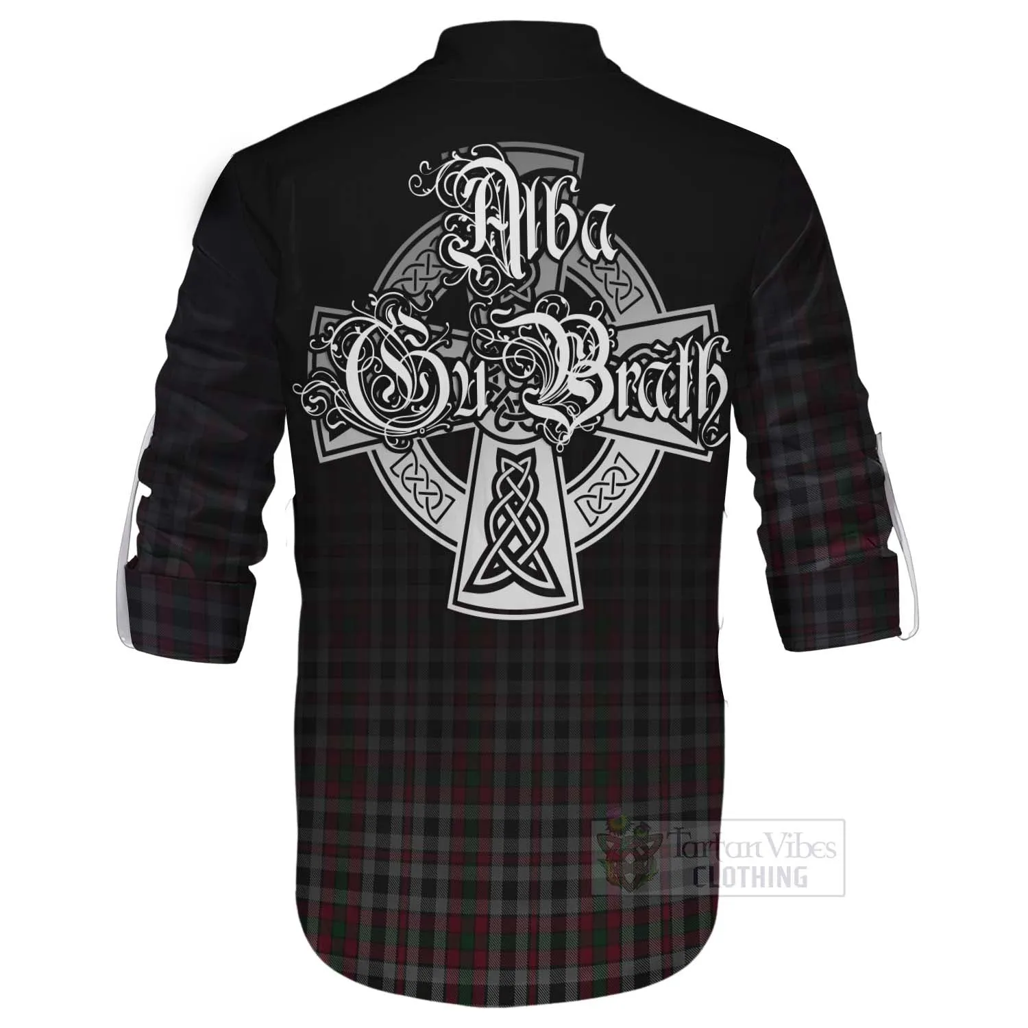 Borthwick Tartan Ghillie Kilt Shirt Featuring Alba Gu Brath Family Crest Celtic Inspired