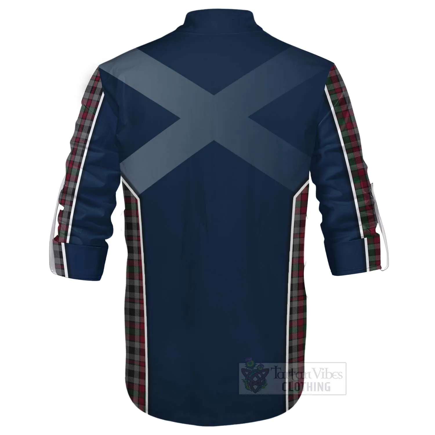 Borthwick Tartan Ghillie Kilt Shirt with Family Crest and Scottish Thistle Vibes Sport Style