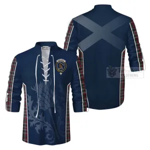 Borthwick Tartan Ghillie Kilt Shirt with Family Crest and Scottish Thistle Vibes Sport Style