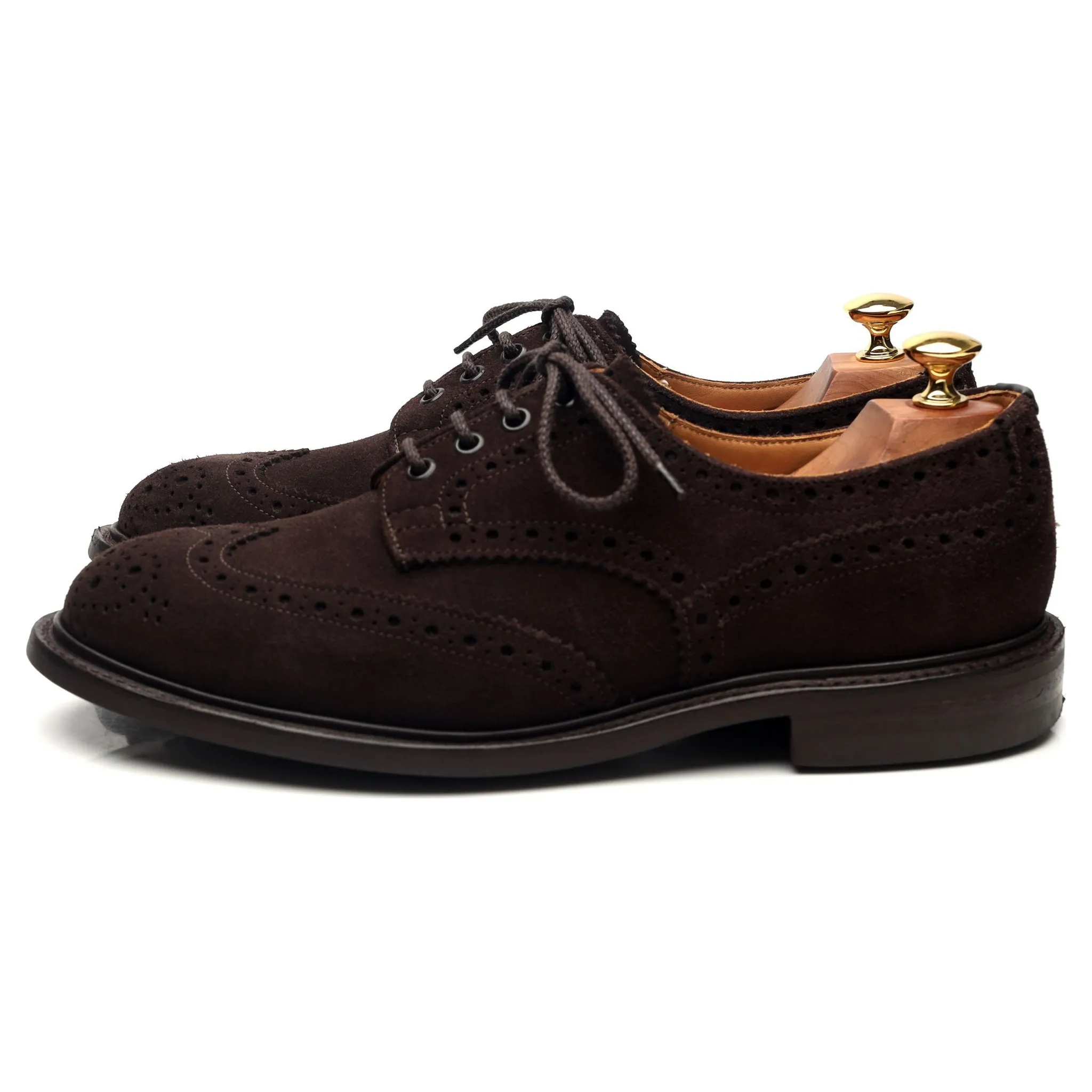 'Bourton' Dark Brown Suede Derby Brogues UK 8.5