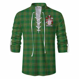 Bracken Irish Clan Tartan Ghillie Kilt Shirt with Coat of Arms