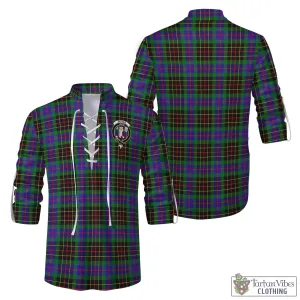 Brodie Hunting Modern Tartan Men's Scottish Traditional Jacobite Ghillie Kilt Shirt with Family Crest