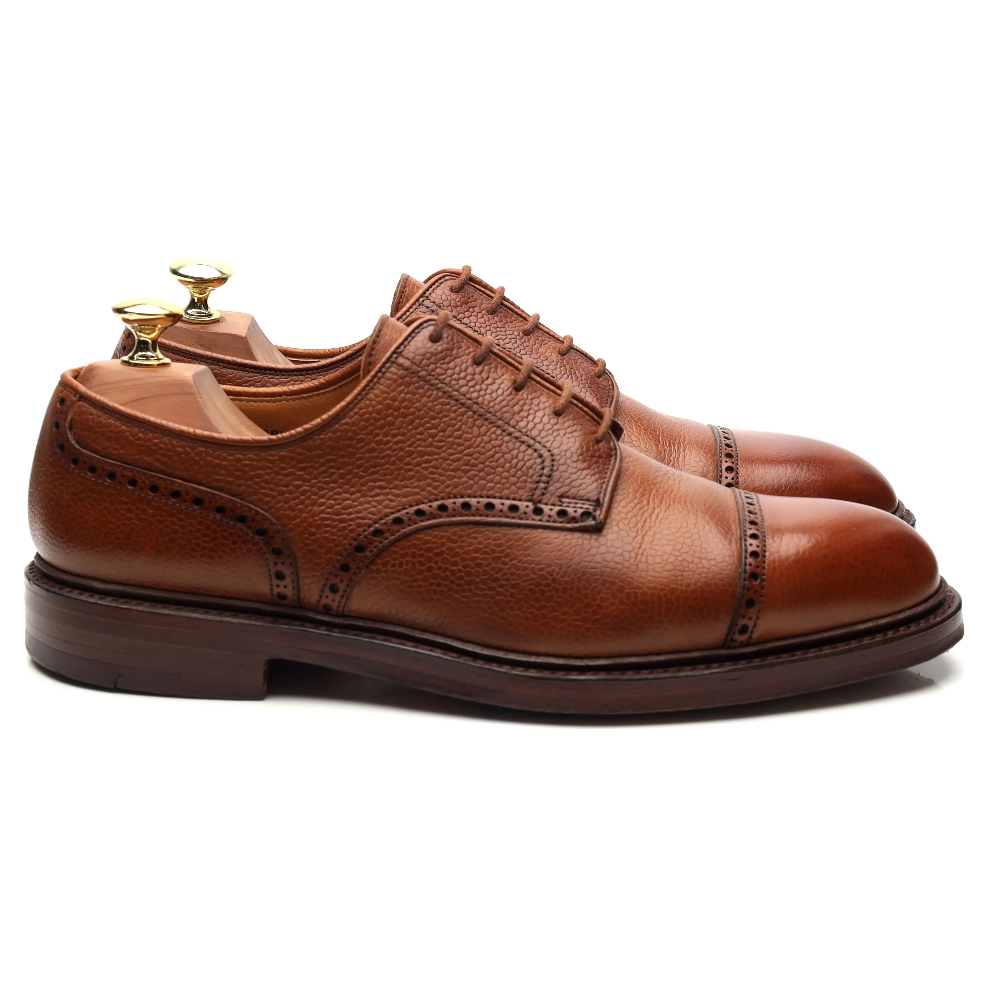 'Bruar' Tan Brown Leather Derby Brogues UK 8.5 E