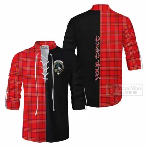 Burnett Tartan Ghillie Kilt Shirt with Family Crest and Half Of Me Style