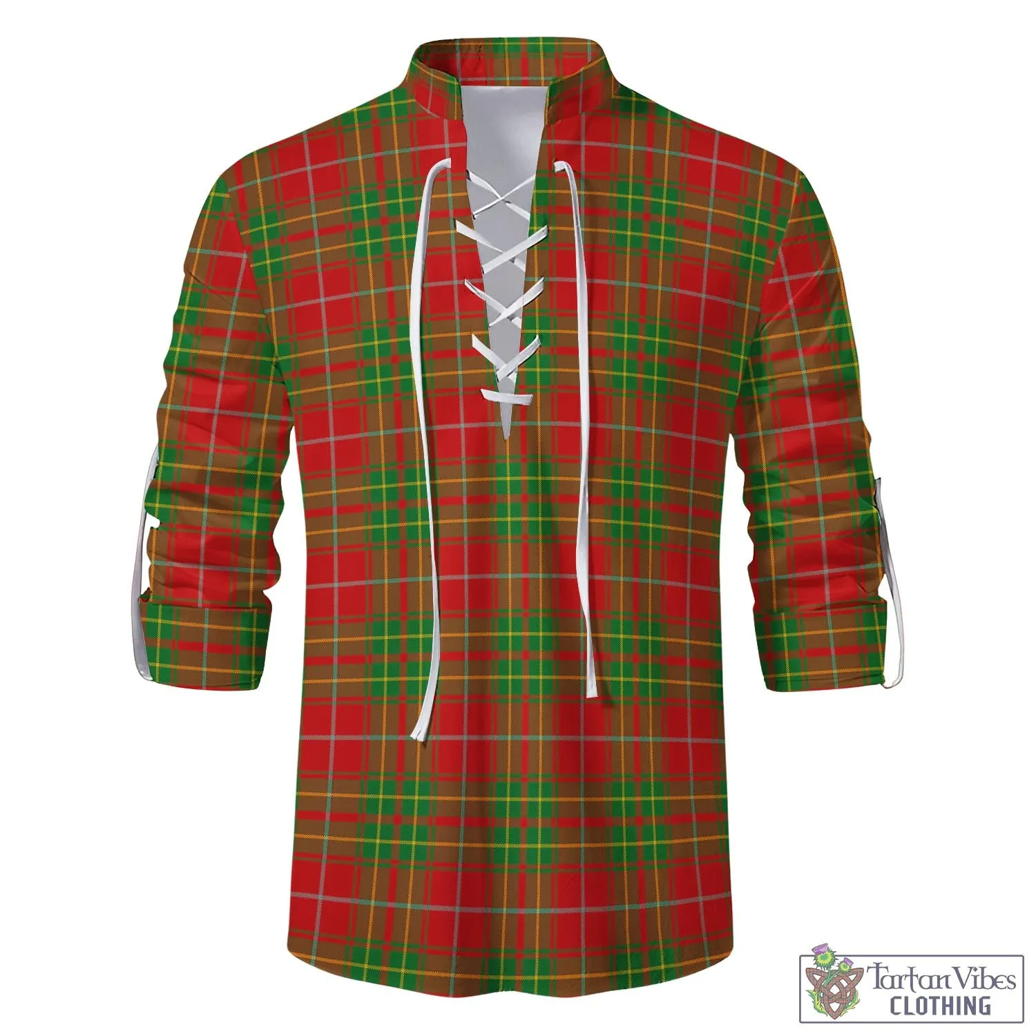 Burnett Tartan Men's Scottish Traditional Jacobite Ghillie Kilt Shirt