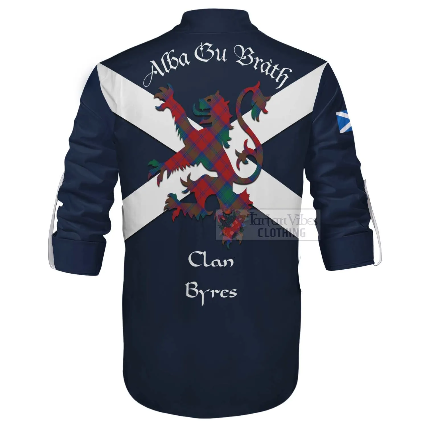 Byres (Byses) Tartan Lion Rampant Ghillie Kilt Shirt Proudly Display Your Heritage with Alba Gu Brath and Clan Name