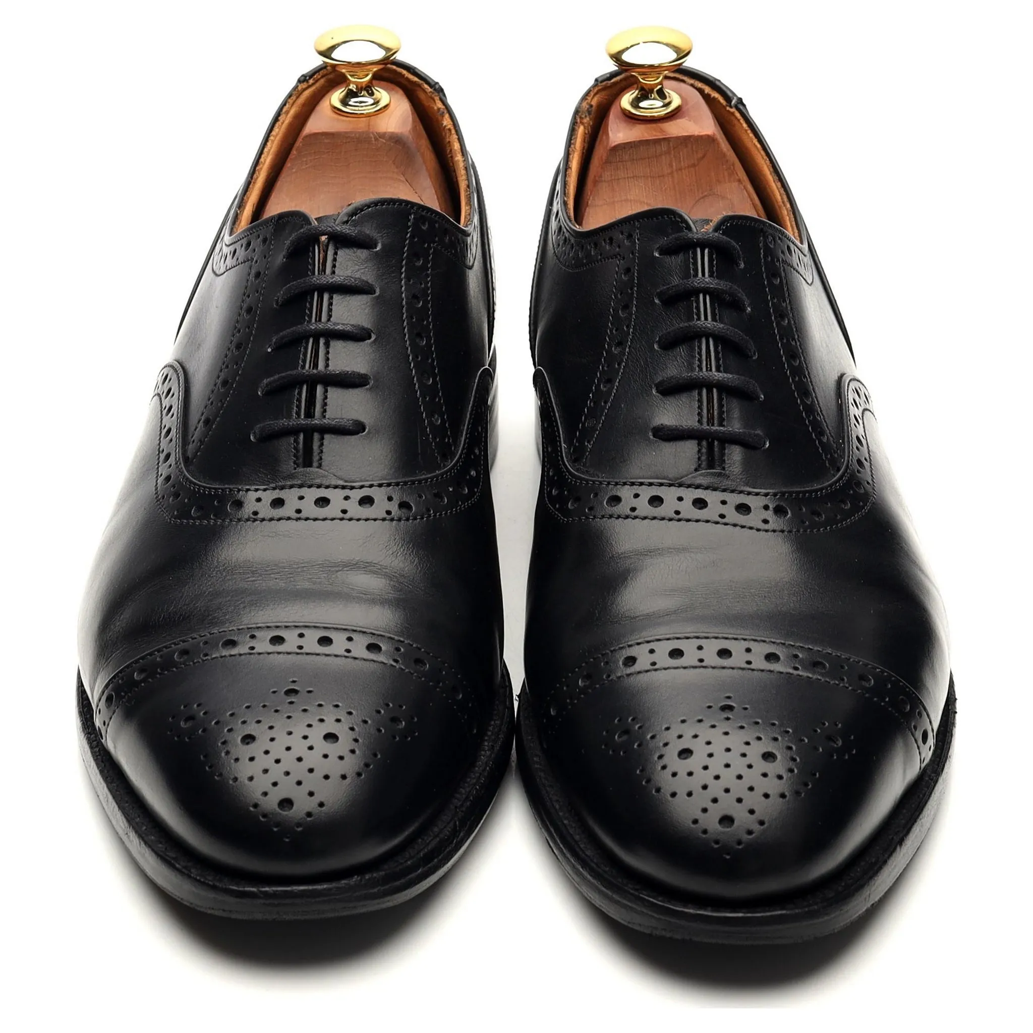 'Cambridge' Black Leather Oxford Brogues UK 9