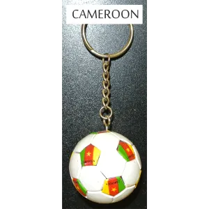 Cameroon Soccer Ball Metal Key Chain