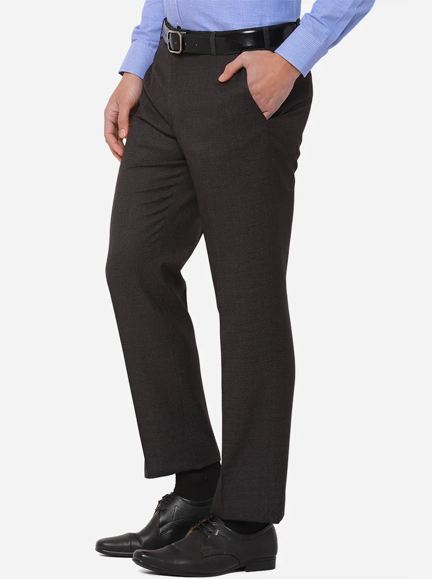 Charcol Grey Solid Classic Fit Formal Trouser | JadeBlue