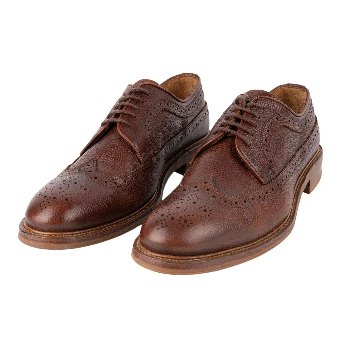 Charles Tyrwhitt Wingtip Brogues Formal Lace Ups Leather Brown Colour For Men