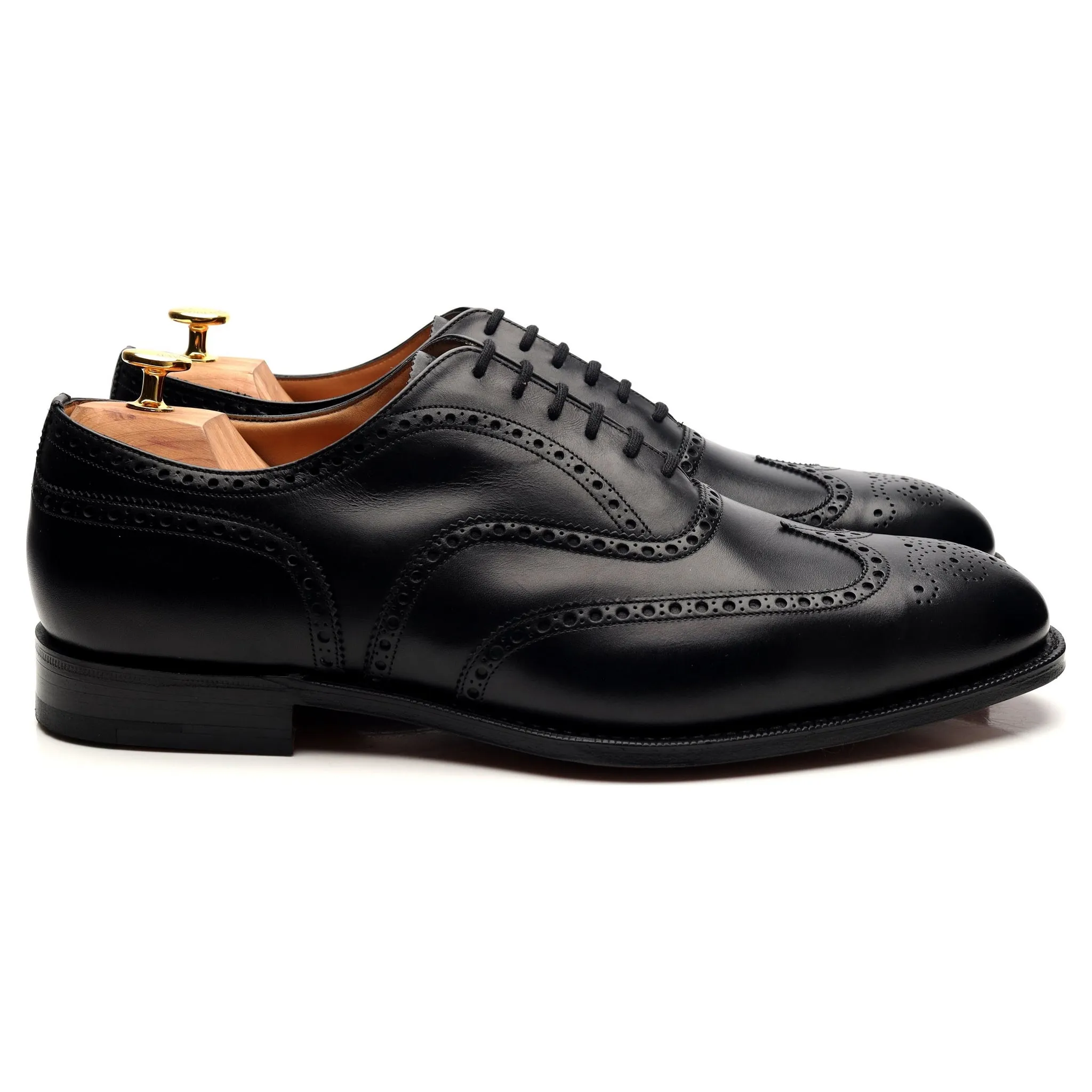 'Chetwynd' Black Leather Oxford Brogues UK 12 F