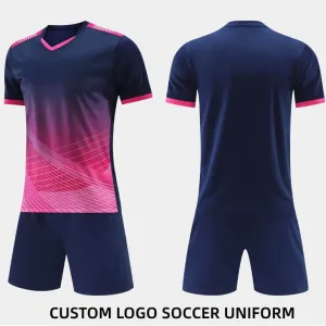 Customized Design Soccer Jersey Football Kits Navy Pink