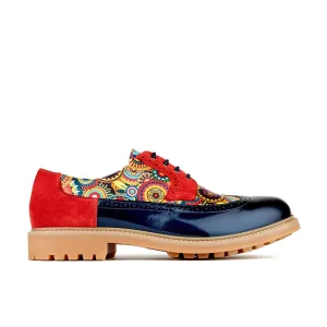 Cyclone - Red Signature - Men's chunky sole leather shoe in multicolour leather