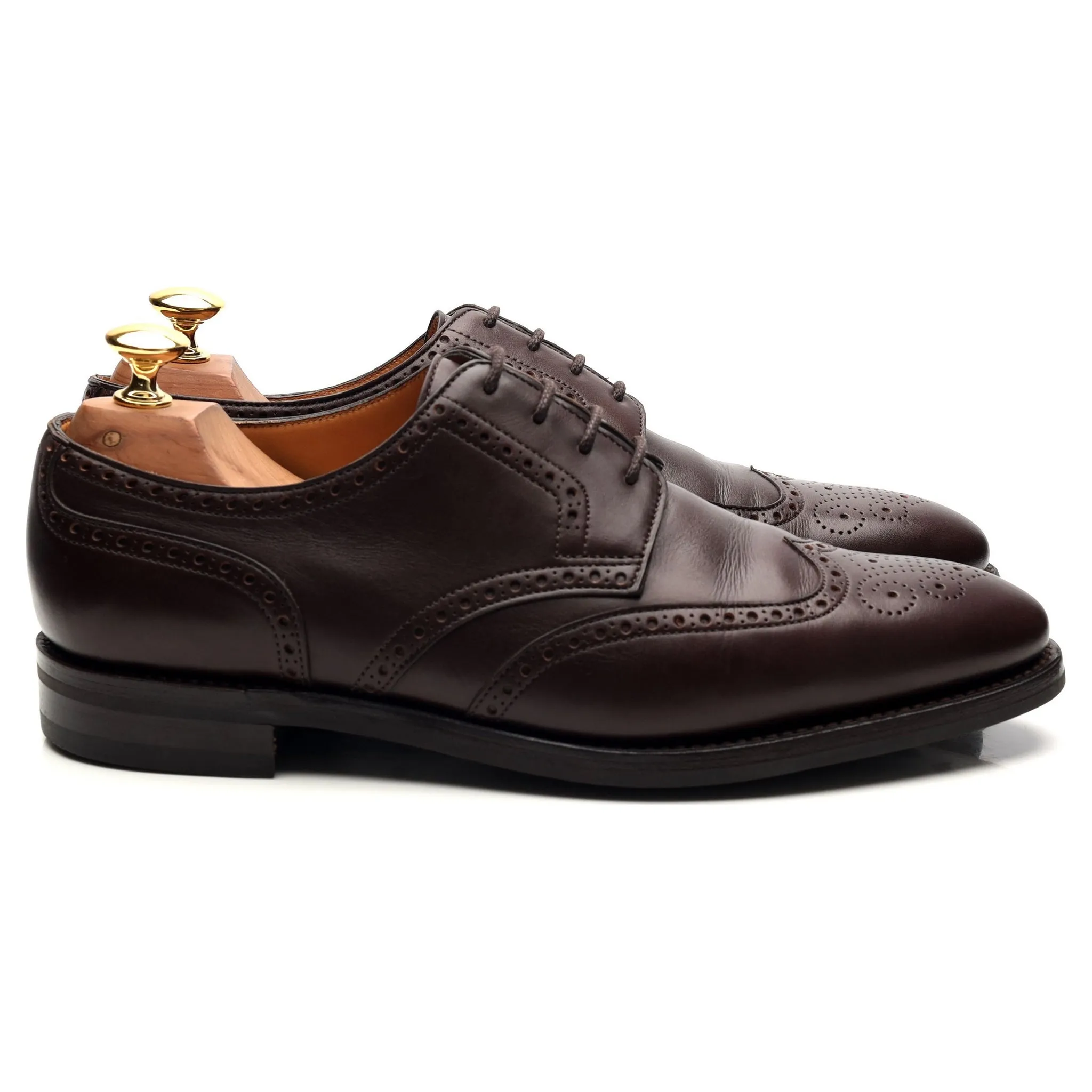 'Darby lll' Dark Brown Leather Derby Brogues UK 6 EE