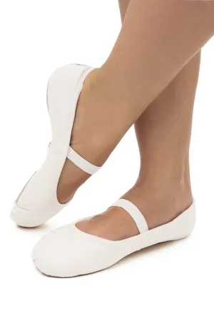 Darcy -- Children's Leather Full Sole Ballet -- White