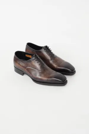 Dark Brown Aged Leather Brogue