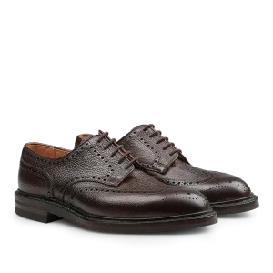 Dark Brown Scotch Grain Leather Pembroke Brogues