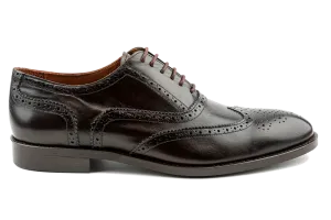 Debbano Chi Classic Wingtip Shoes, Men's Brown Oxford Shoes, Crust Leather Oxford Shoes, Winged Tip Dress Shoes, Oxford Brogues for Men