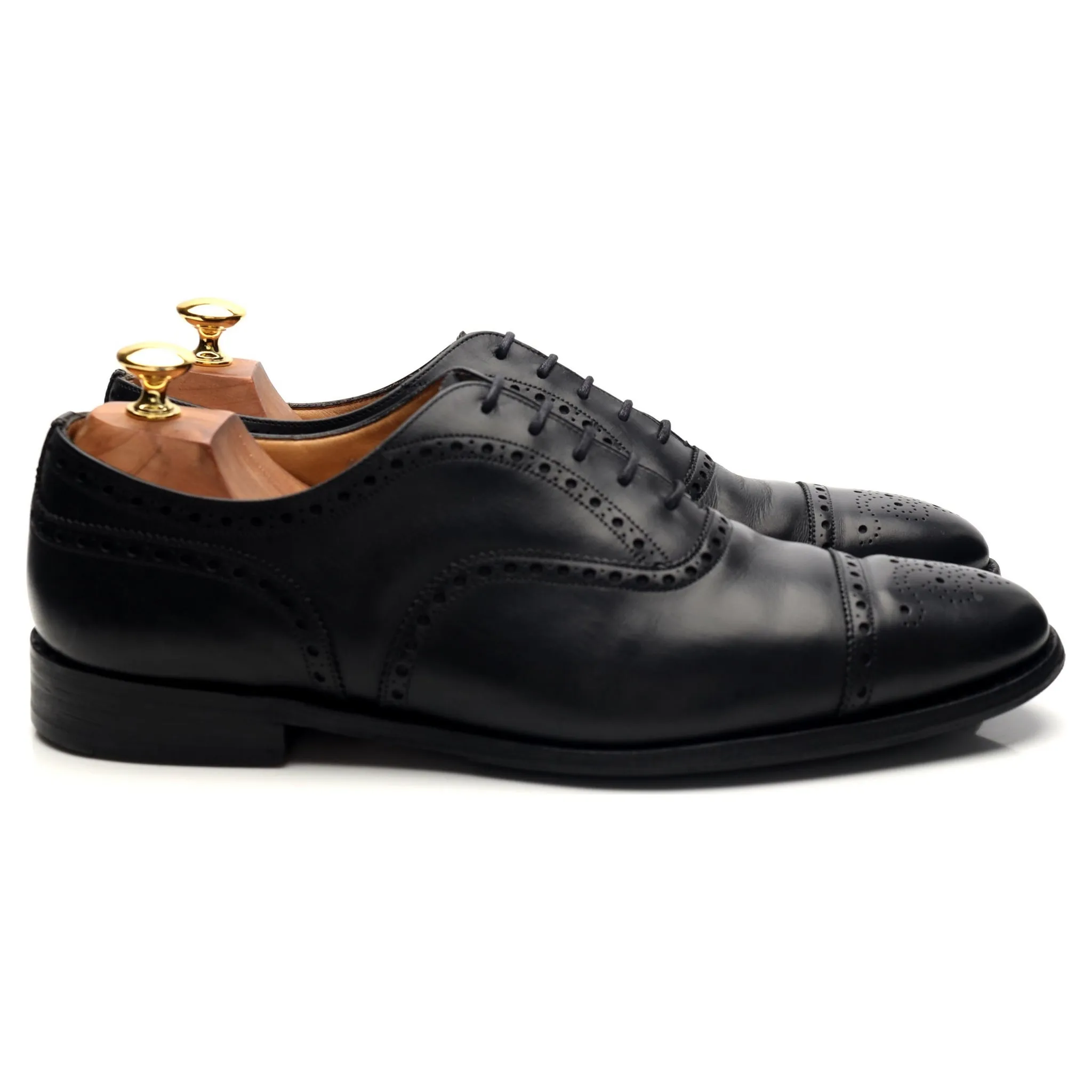 'Diplomat' Black Leather Oxford Brogues UK 9.5 F