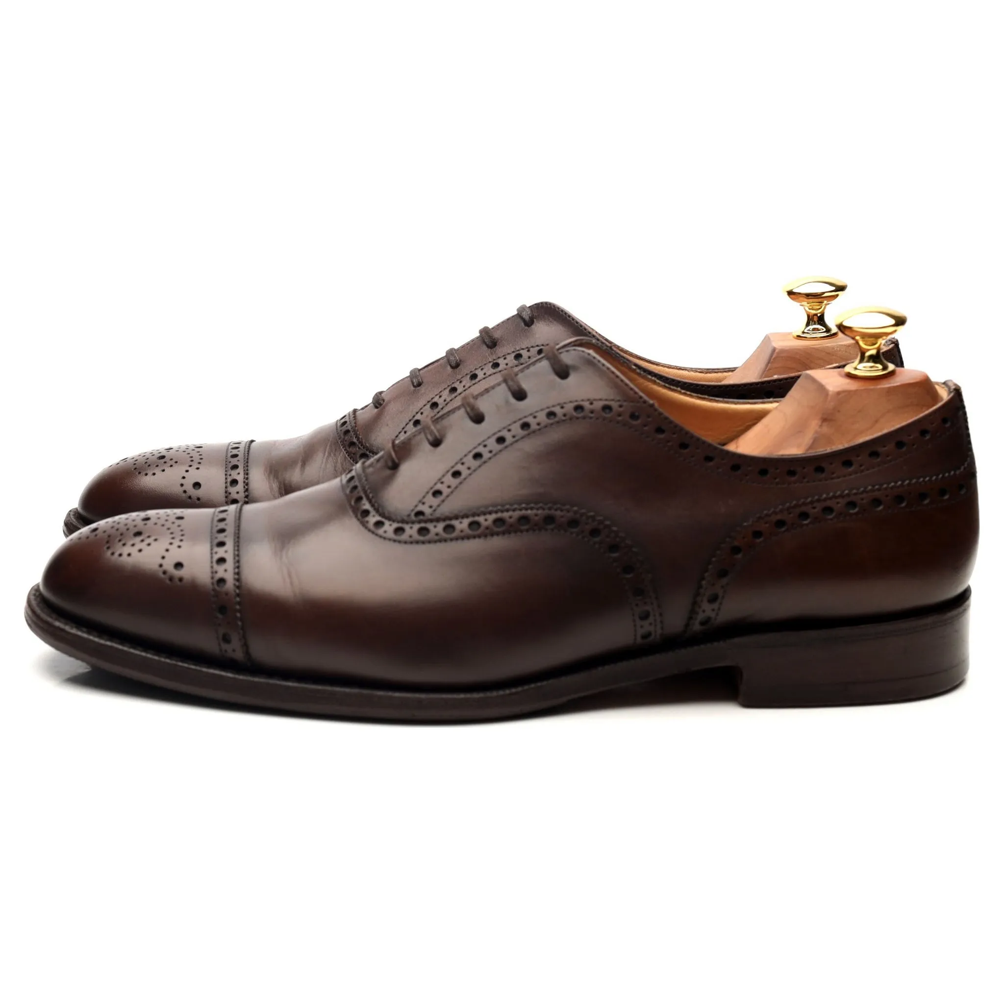 'Diplomat' Dark Brown Leather Oxford Brogues UK 9 F