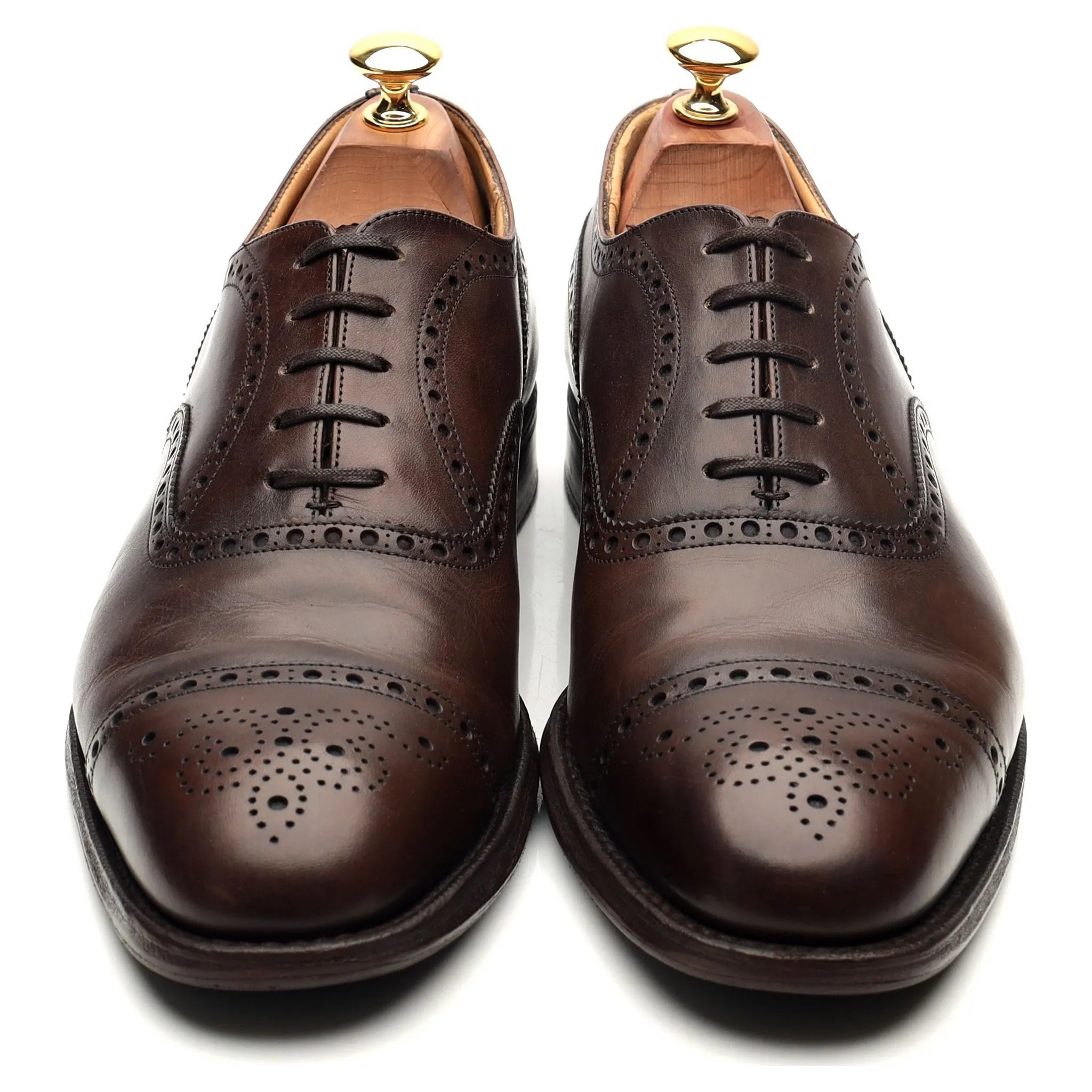 'Diplomat' Dark Brown Leather Oxford Brogues UK 9 F