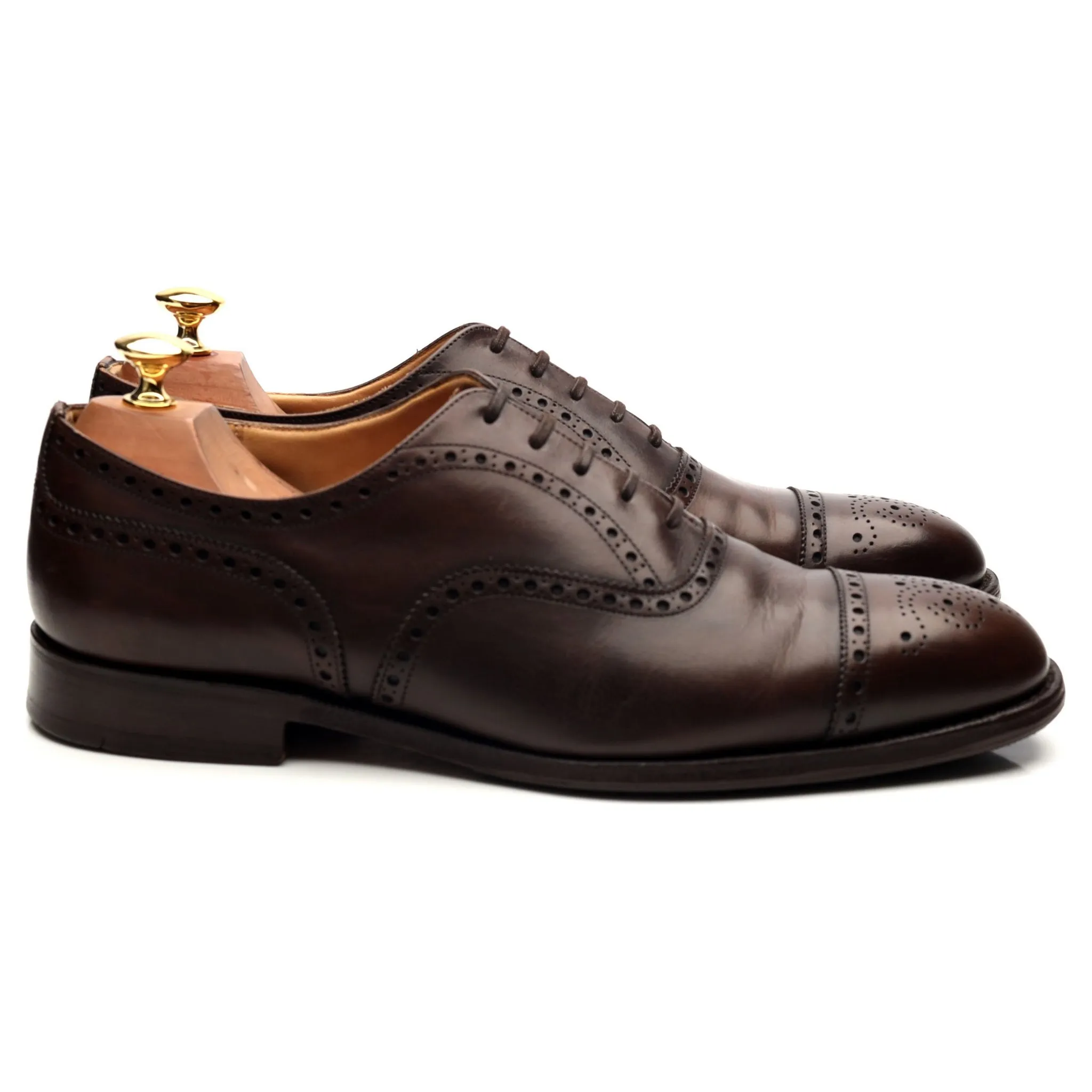 'Diplomat' Dark Brown Leather Oxford Brogues UK 9 F