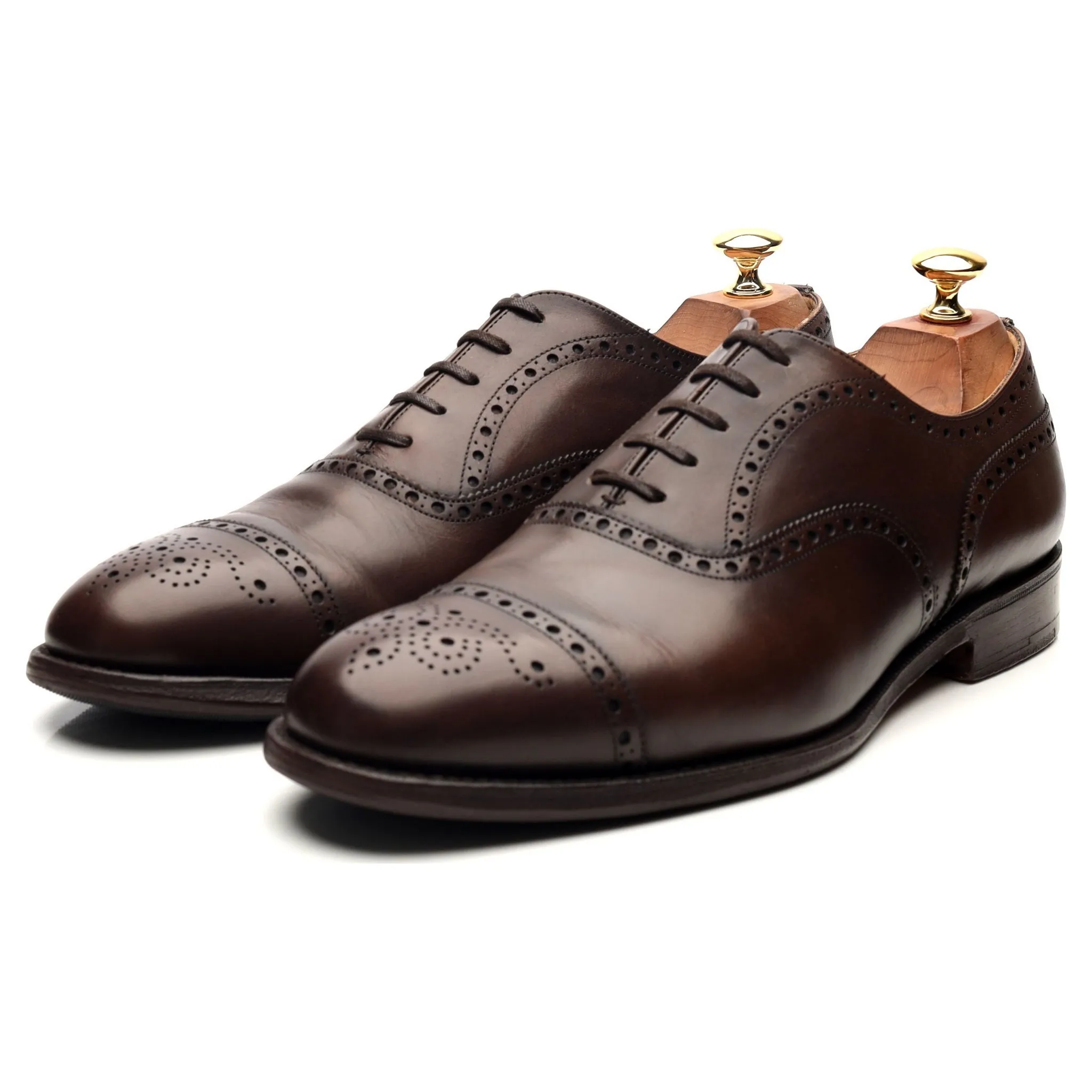 'Diplomat' Dark Brown Leather Oxford Brogues UK 9 F