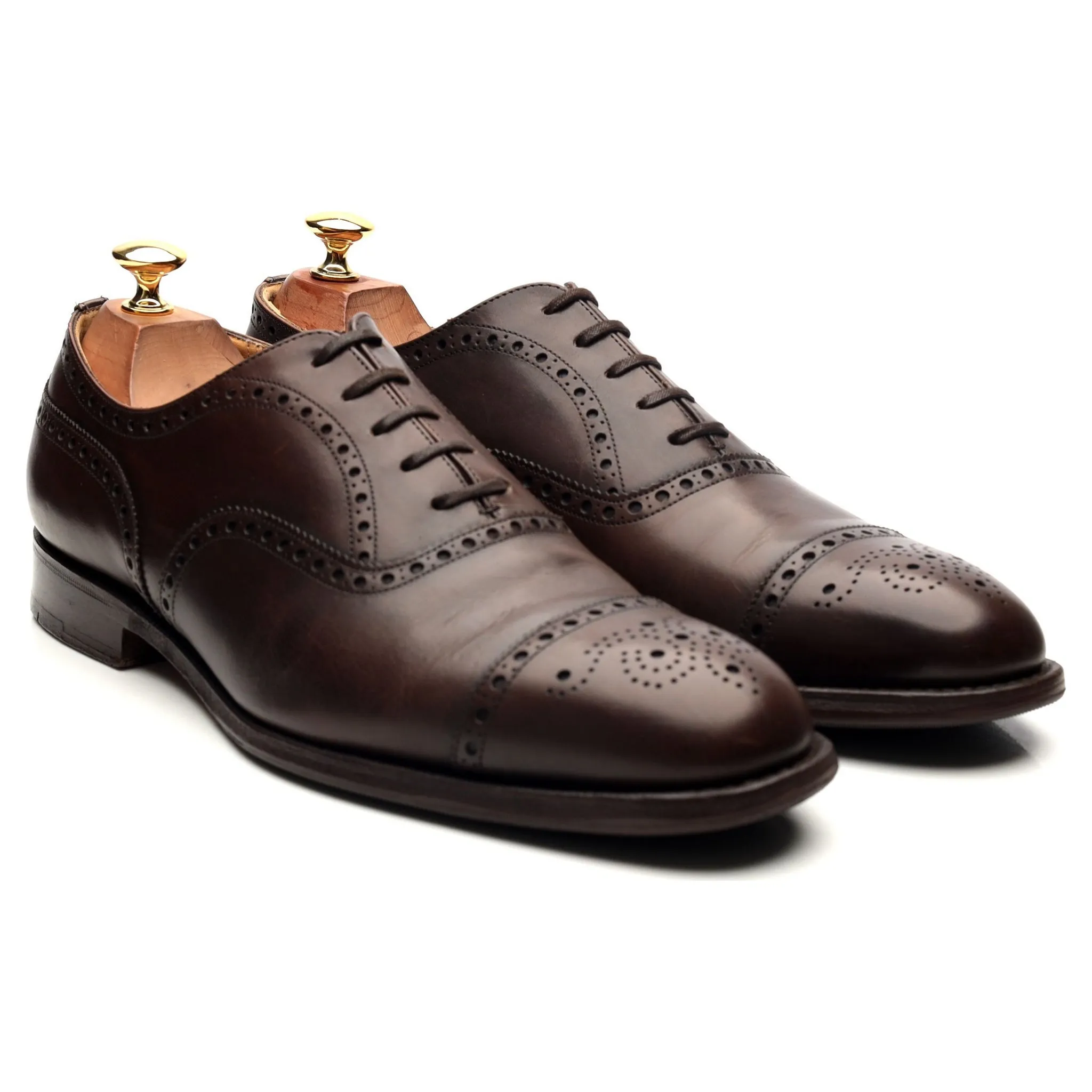 'Diplomat' Dark Brown Leather Oxford Brogues UK 9 F