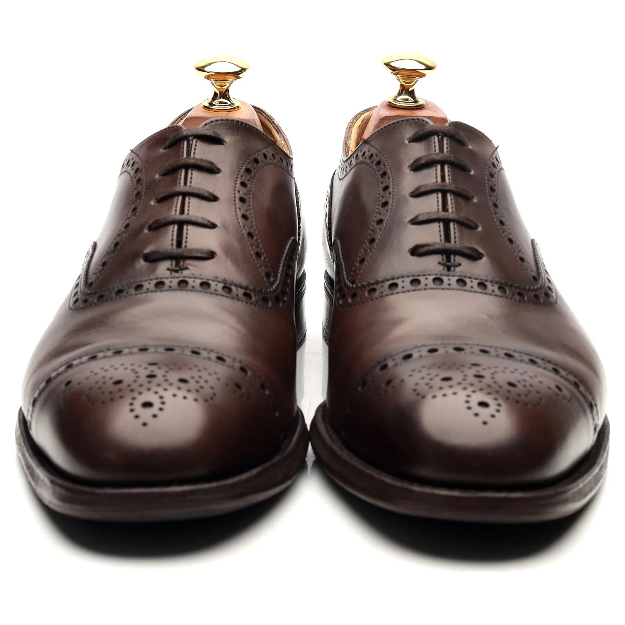 'Diplomat' Dark Brown Leather Oxford Brogues UK 9 F