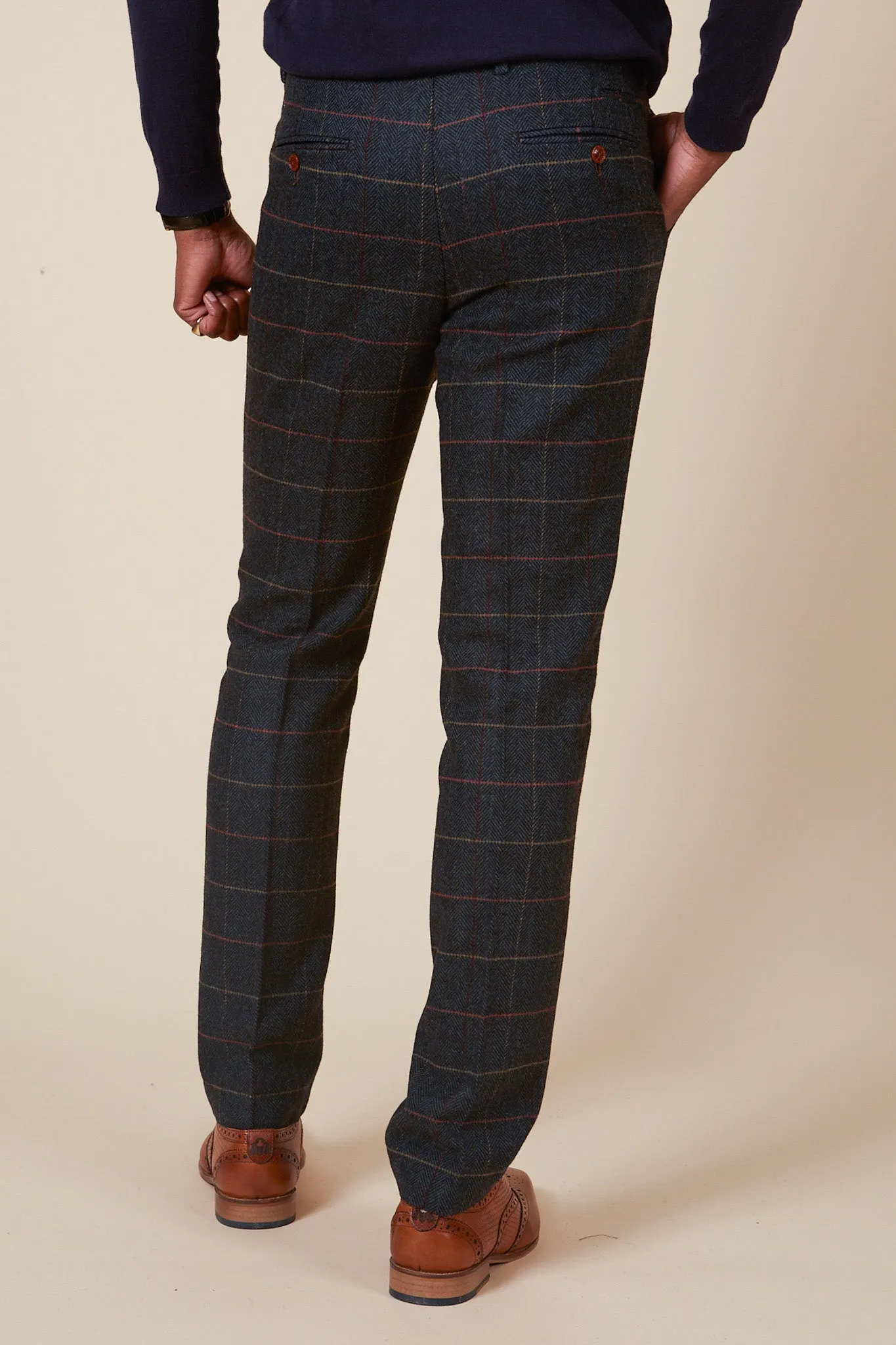 ETON - Navy Blue Tweed Check Three Piece Suit