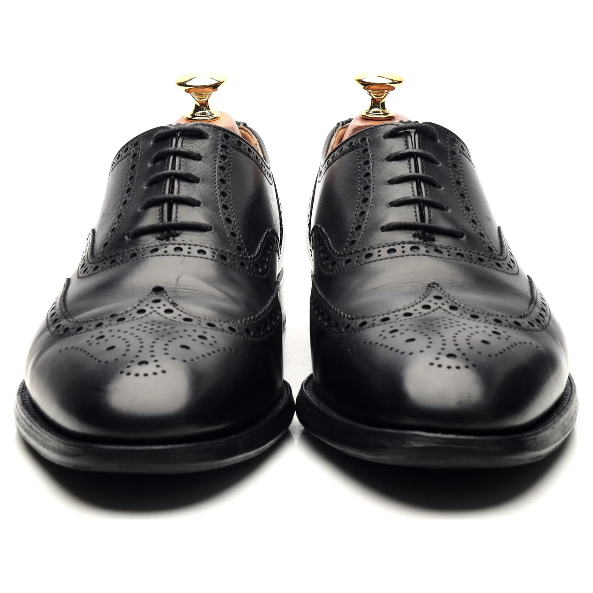 'Finsbury' Black Leather Oxford Brogues UK 8.5 F