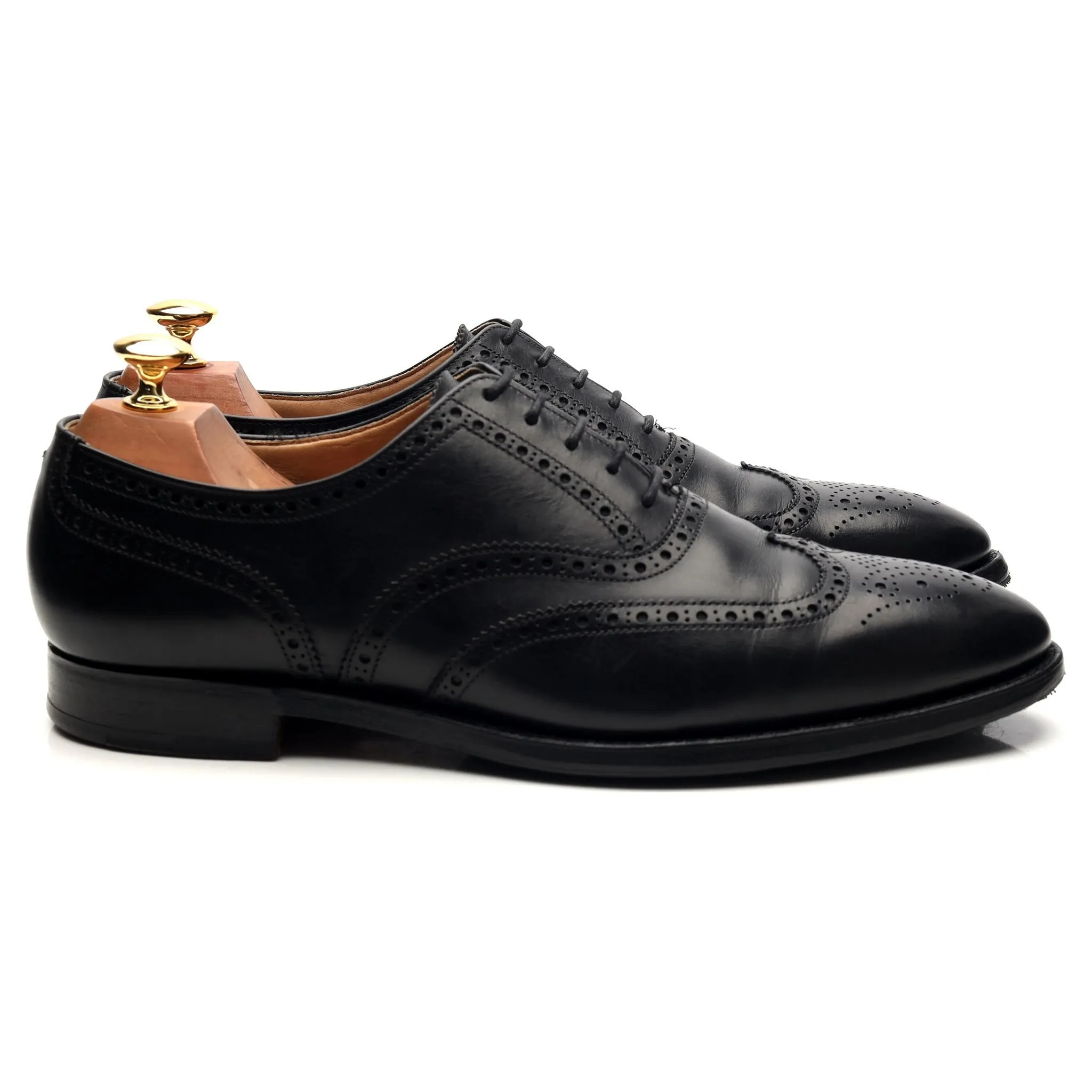 'Finsbury' Black Leather Oxford Brogues UK 8.5 F