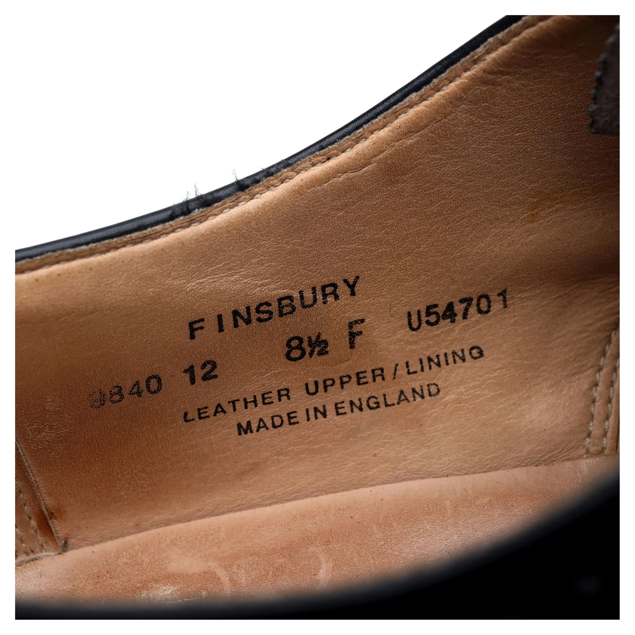 'Finsbury' Black Leather Oxford Brogues UK 8.5 F