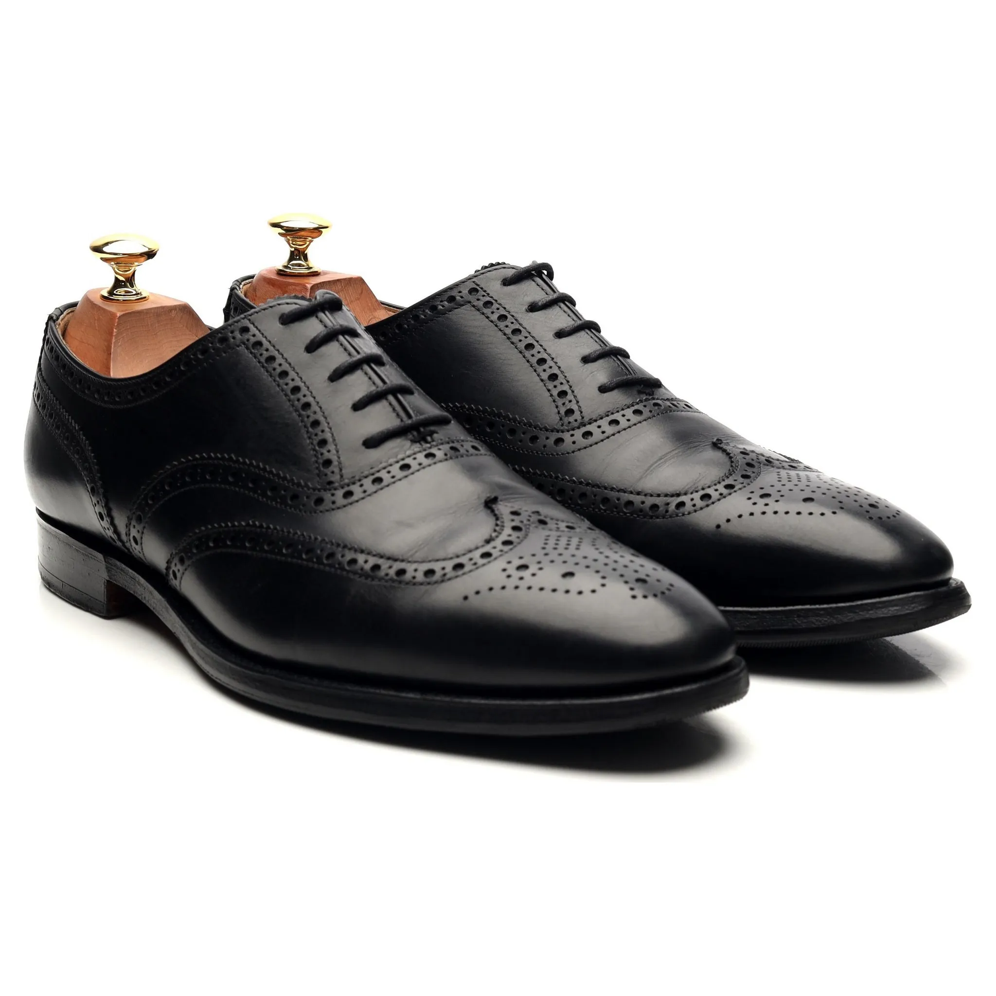 'Finsbury' Black Leather Oxford Brogues UK 8.5 F