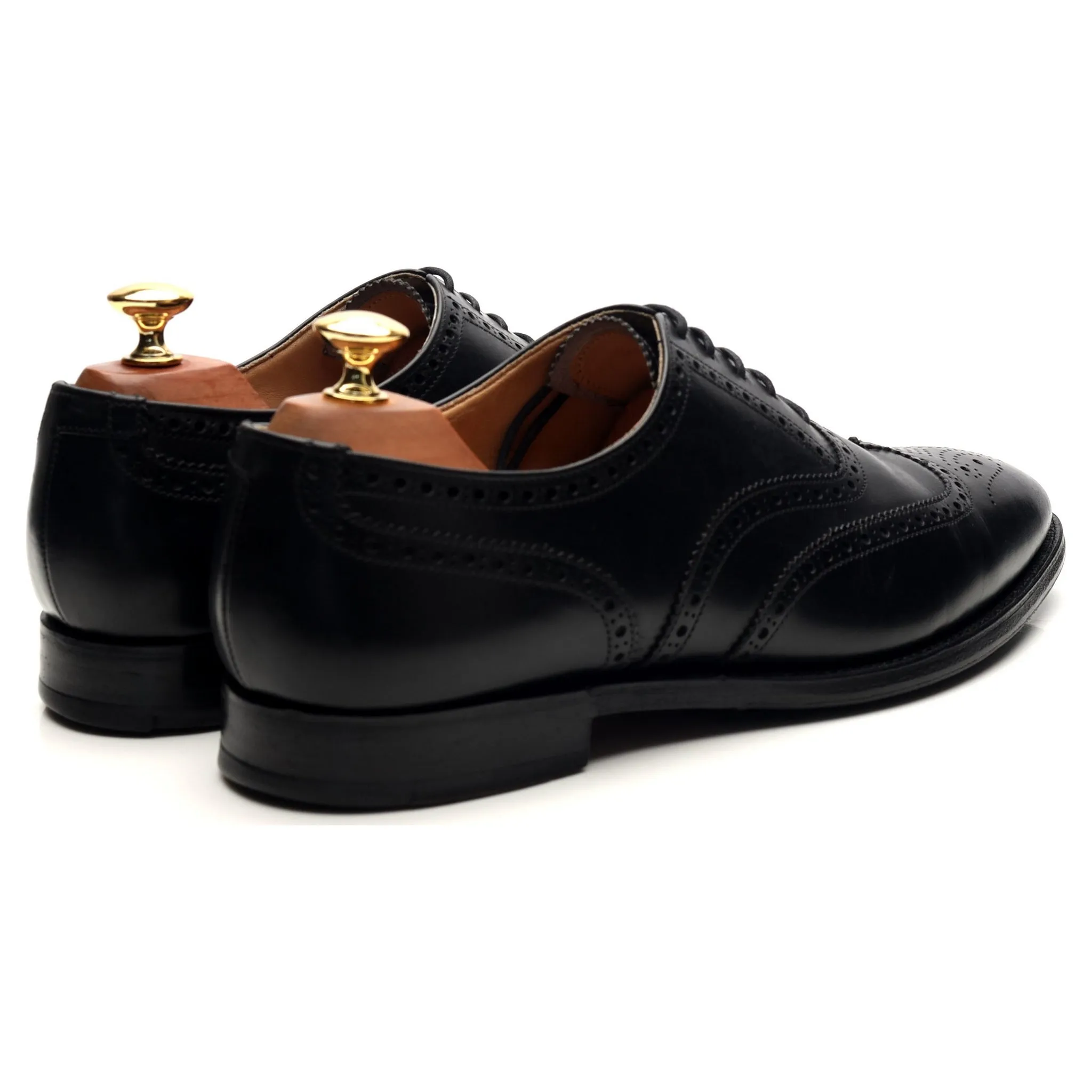 'Finsbury' Black Leather Oxford Brogues UK 8.5 F