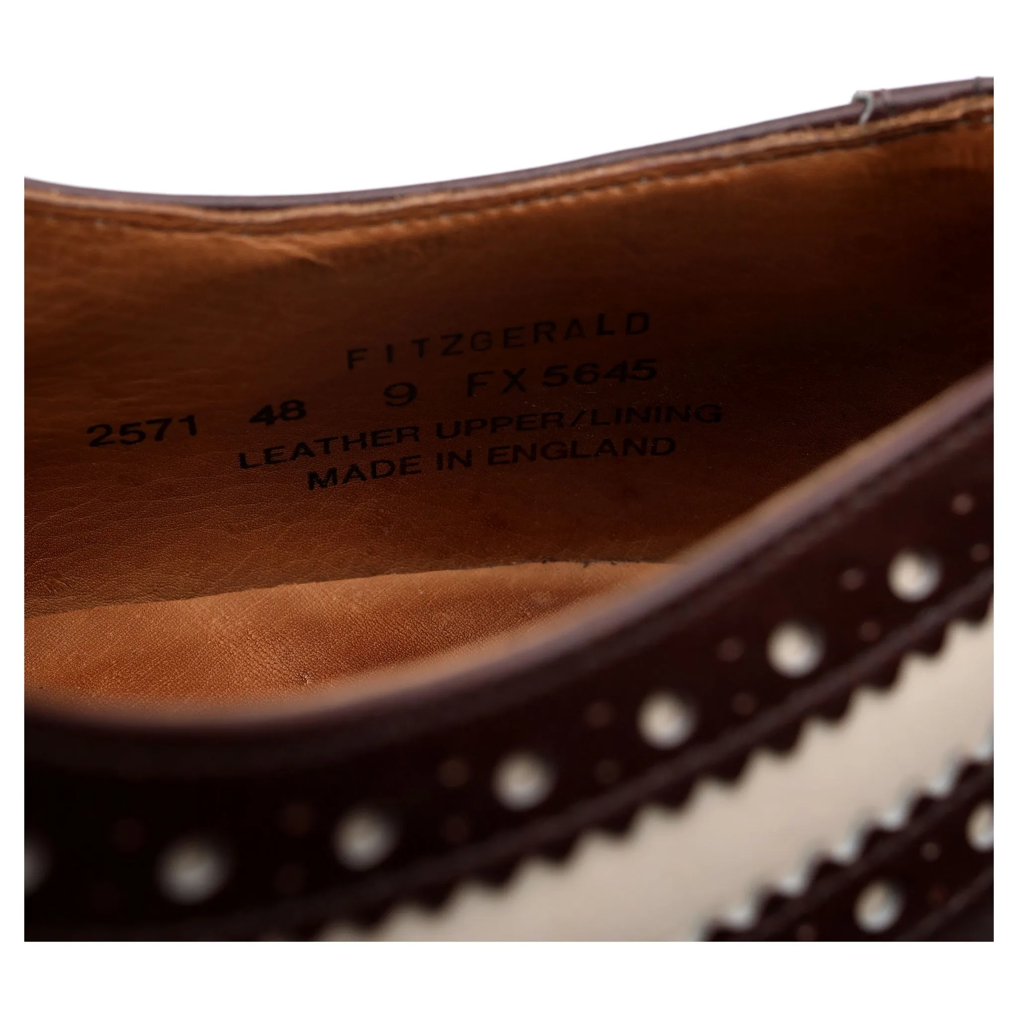 'Fitzgerald' Dark Brown Brown White Leather Spectator Brogues UK 9 FX