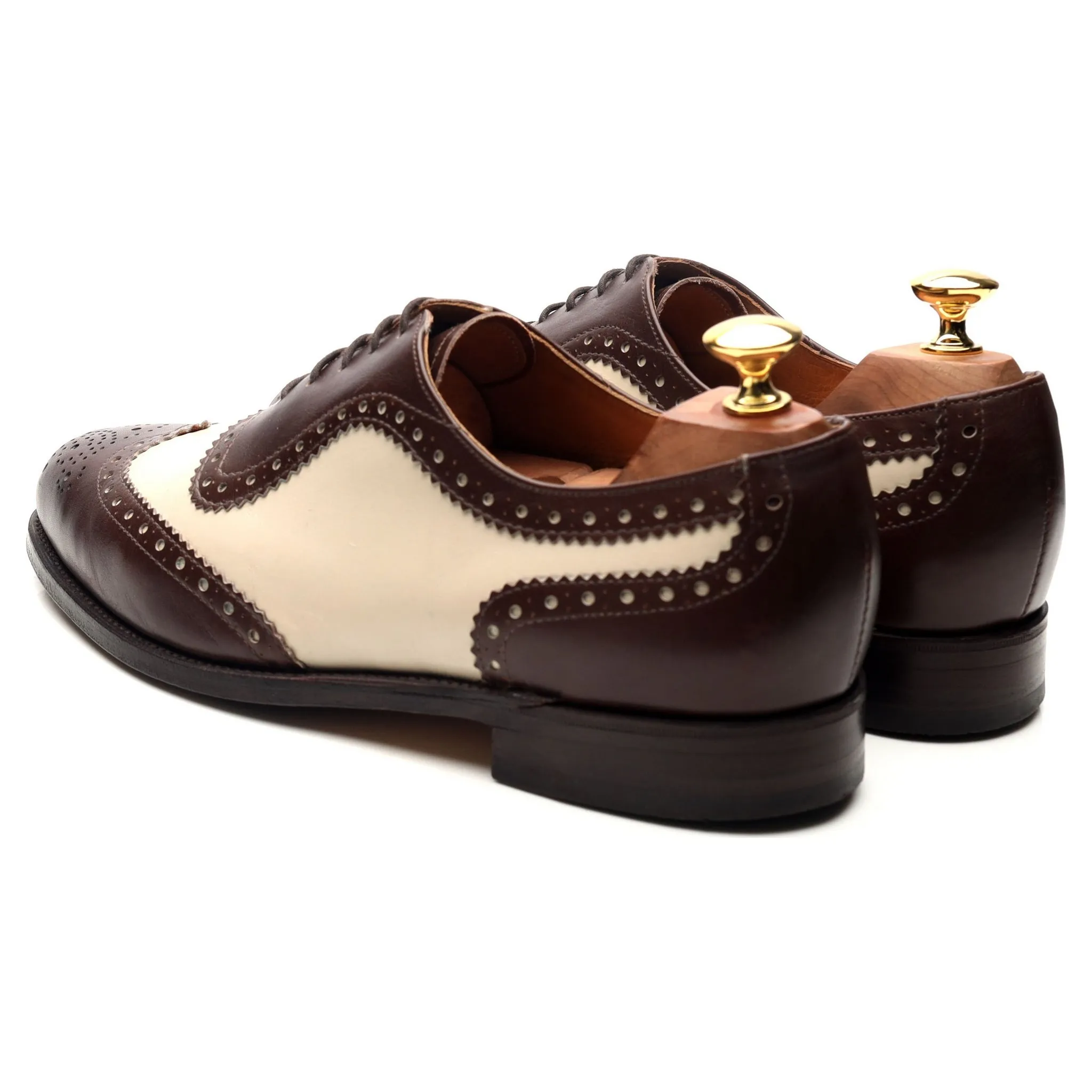 'Fitzgerald' Dark Brown Brown White Leather Spectator Brogues UK 9 FX