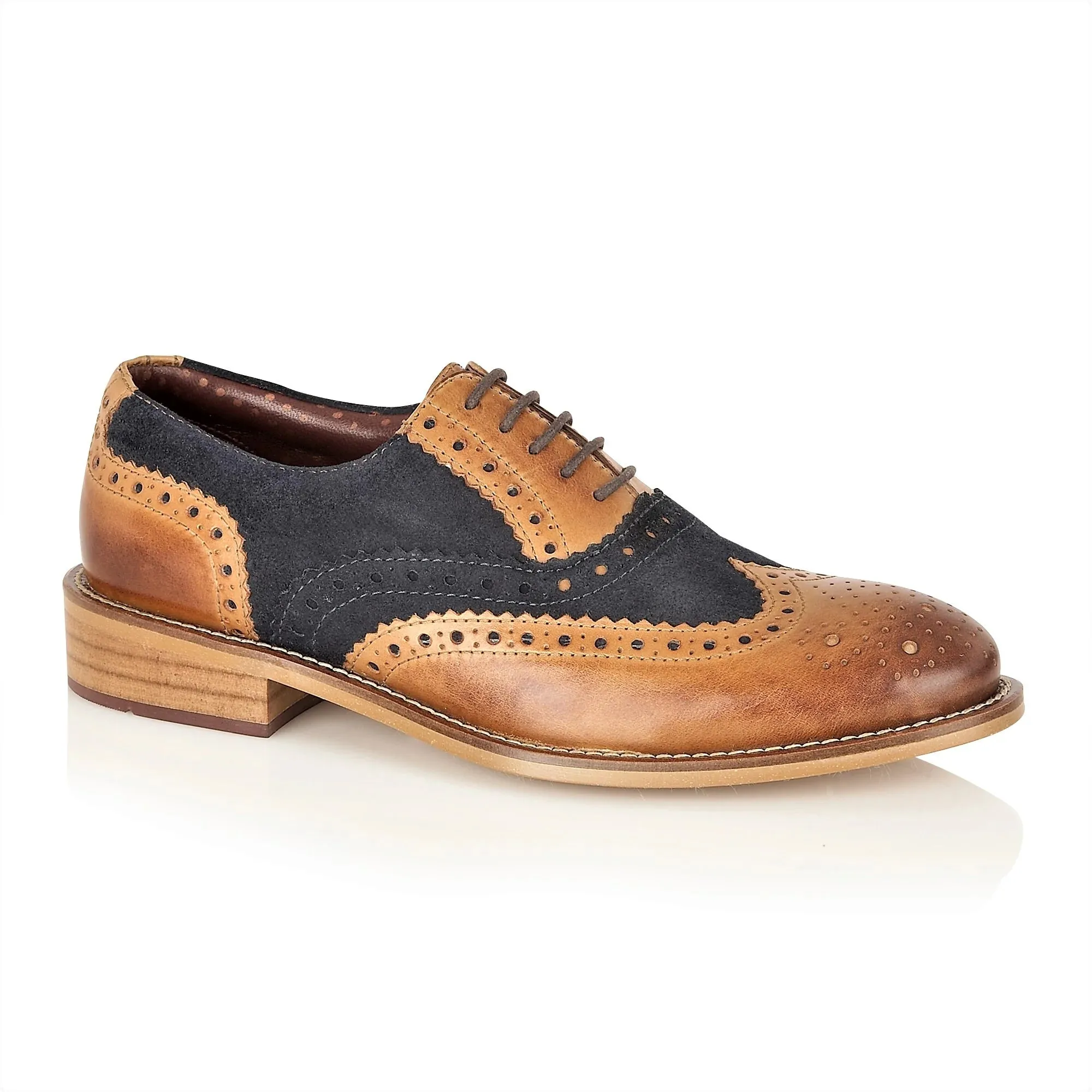 Gatsby Junior Brogue Tan / Navy