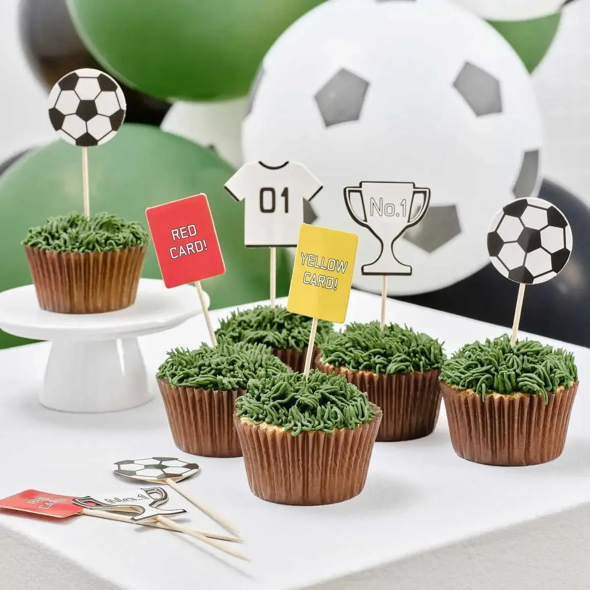 Ginger Ray Football Cupcake Toppers - 12 Pkt