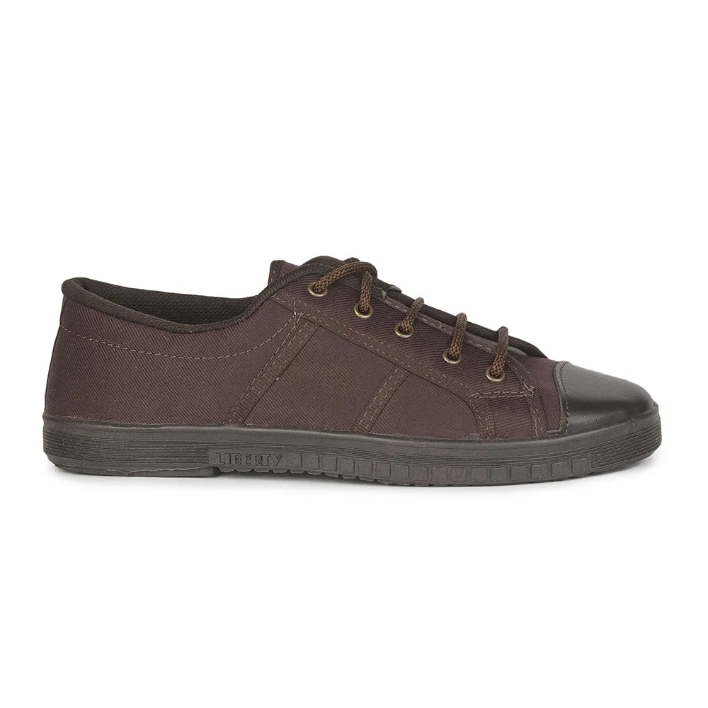 Gliders (Brown) Tennis School Shoes For Kids TENNIS-E By Liberty