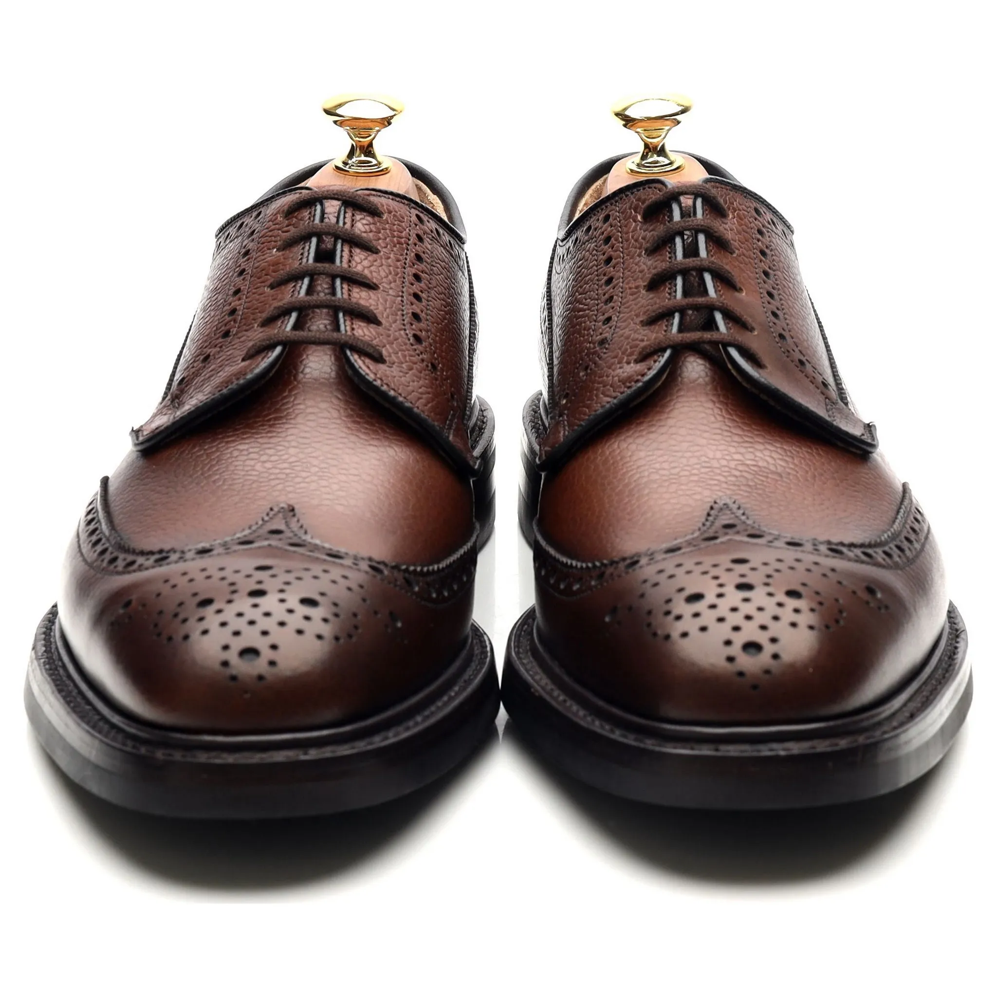 'Grafton' Dark Brown Leather Derby Brogues UK 8 F