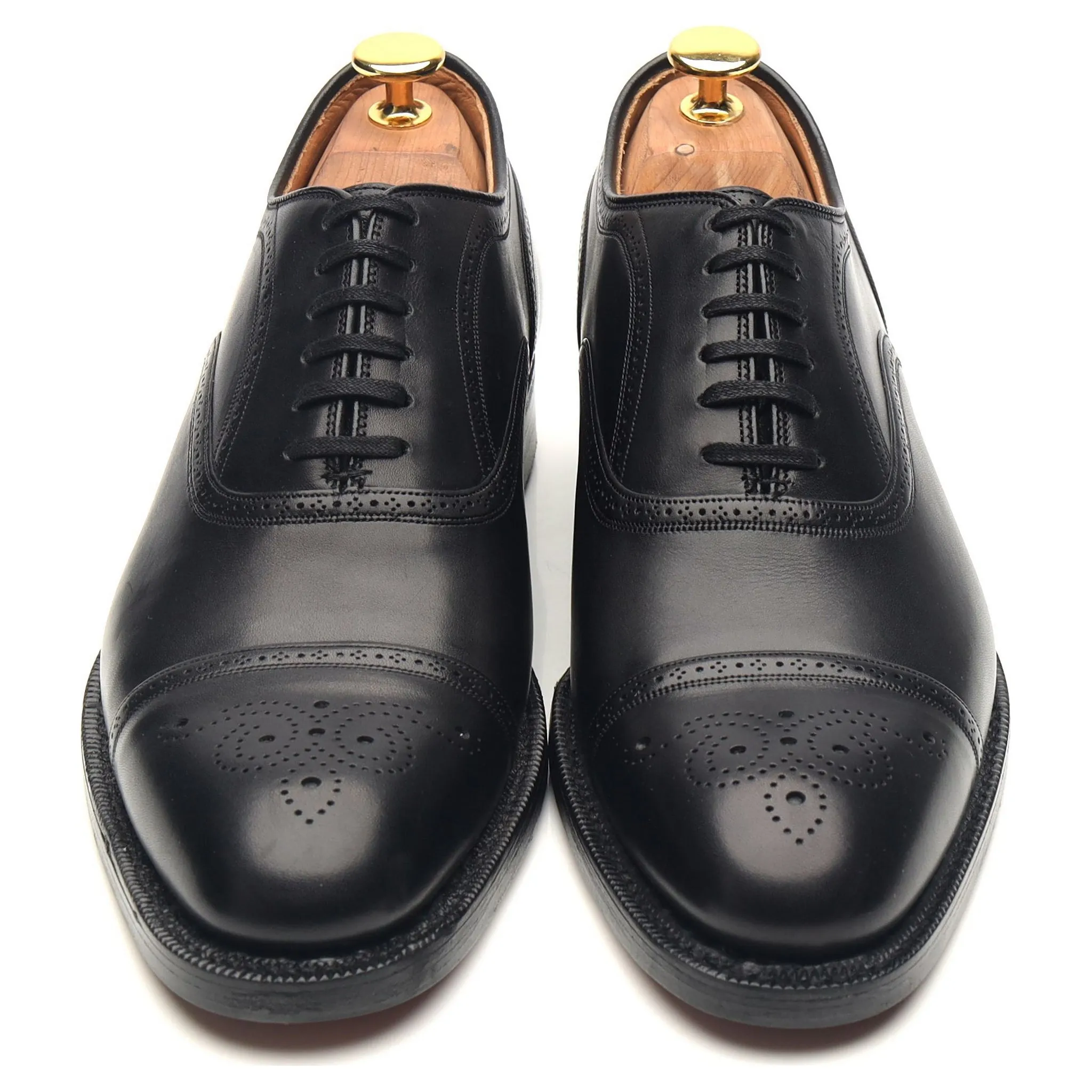 'Guildford' Black Leather Oxford Semi Brogues UK 6 F