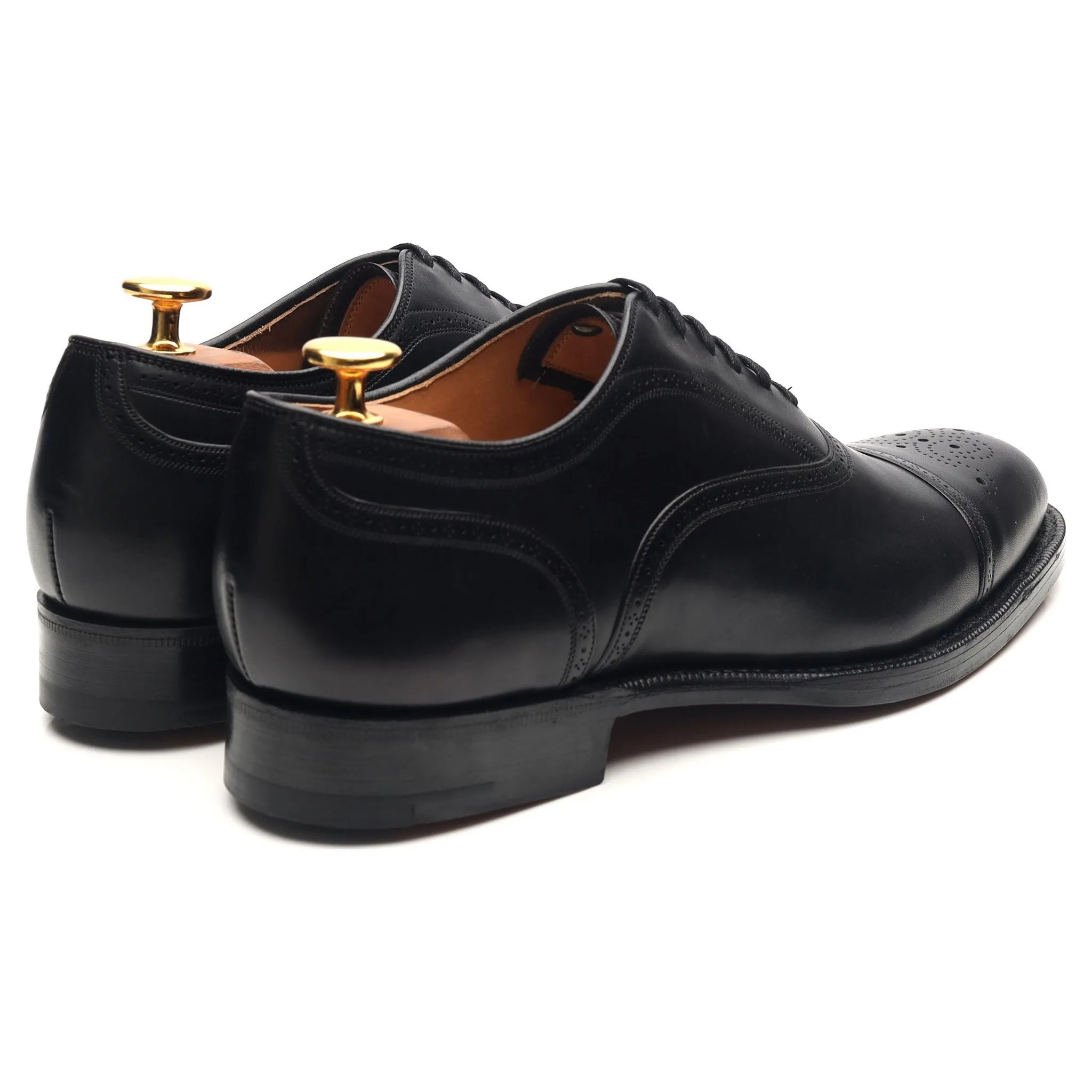 'Guildford' Black Leather Oxford Semi Brogues UK 6 F