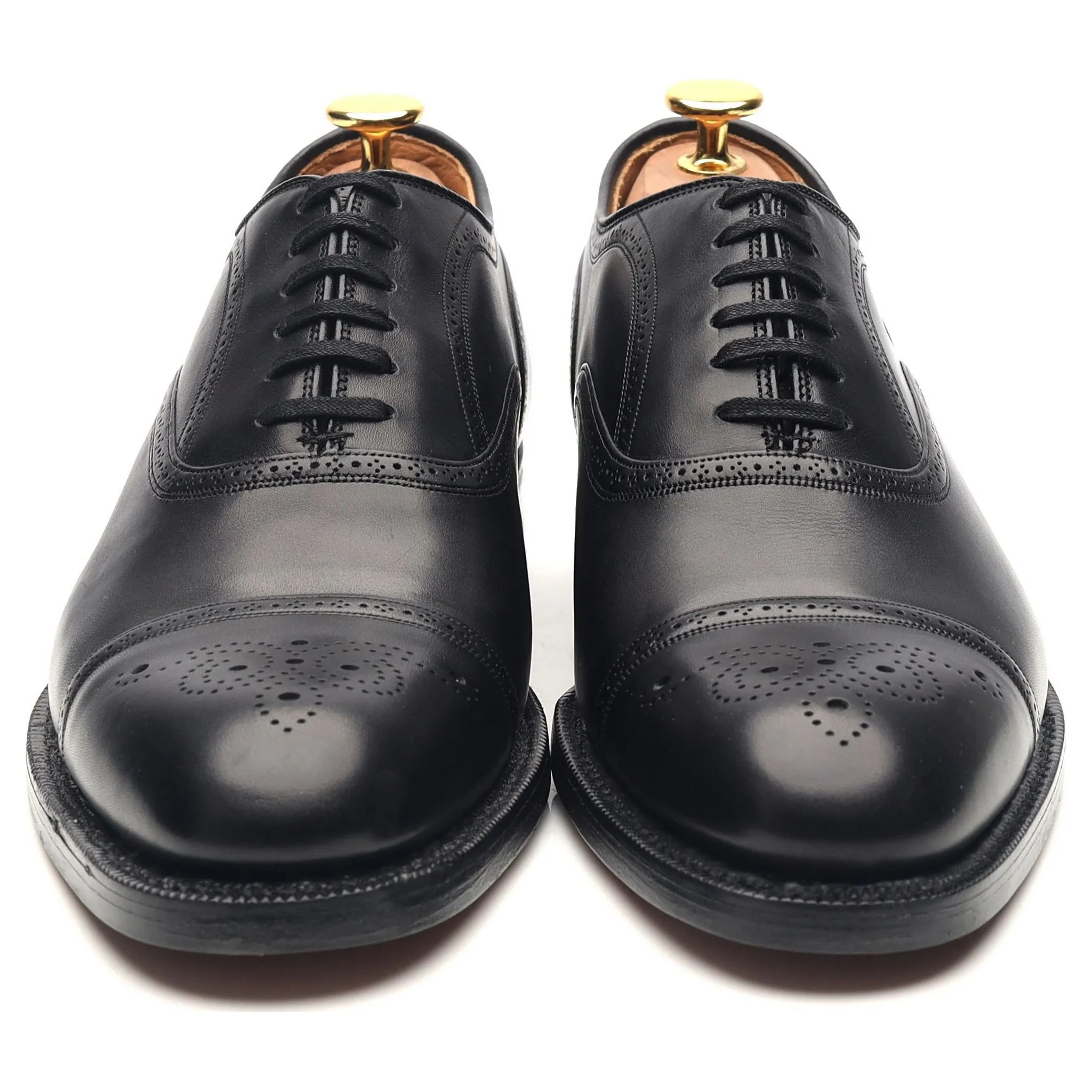 'Guildford' Black Leather Oxford Semi Brogues UK 6 F