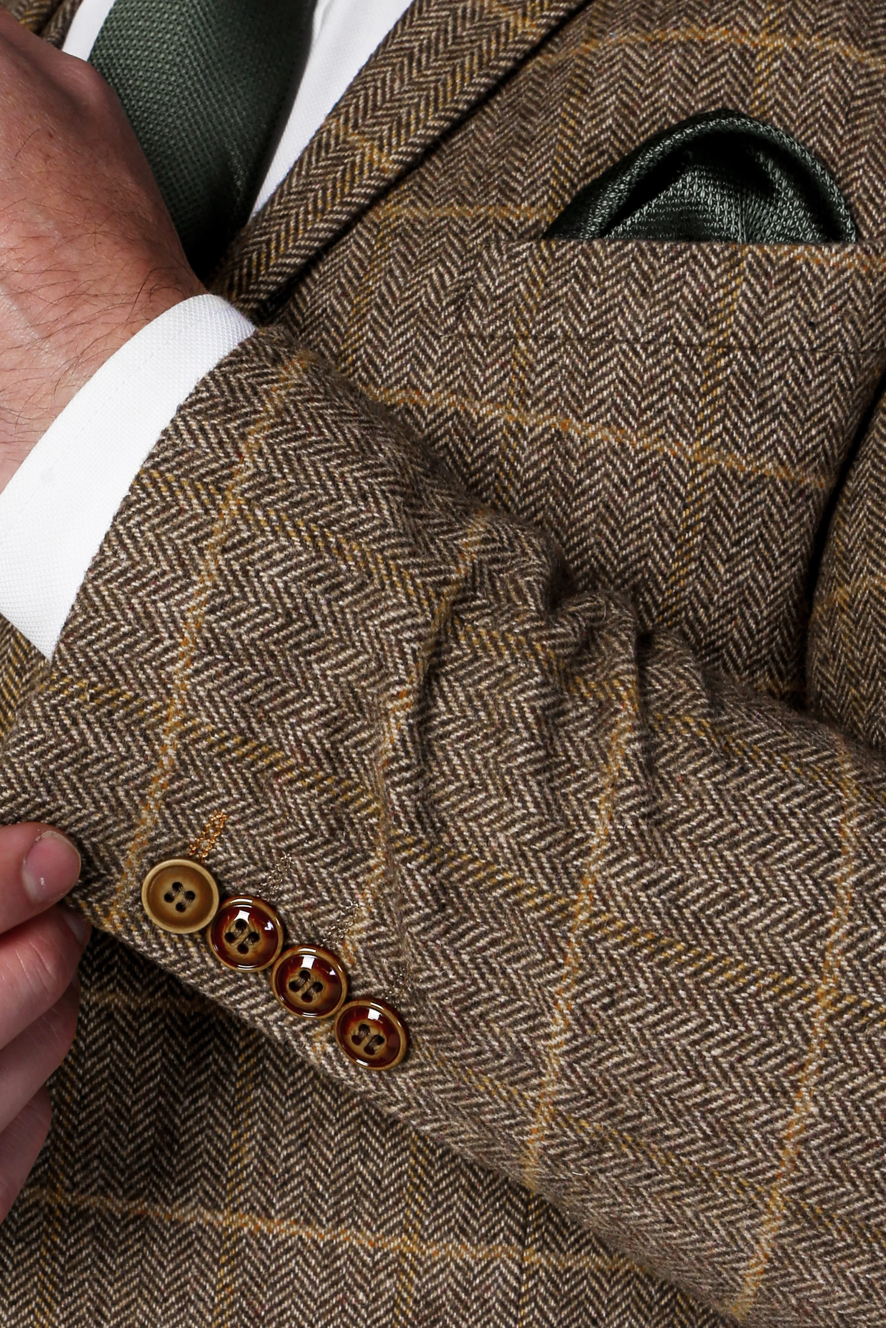 Harris - Mens Brown Tweed Check Blazer