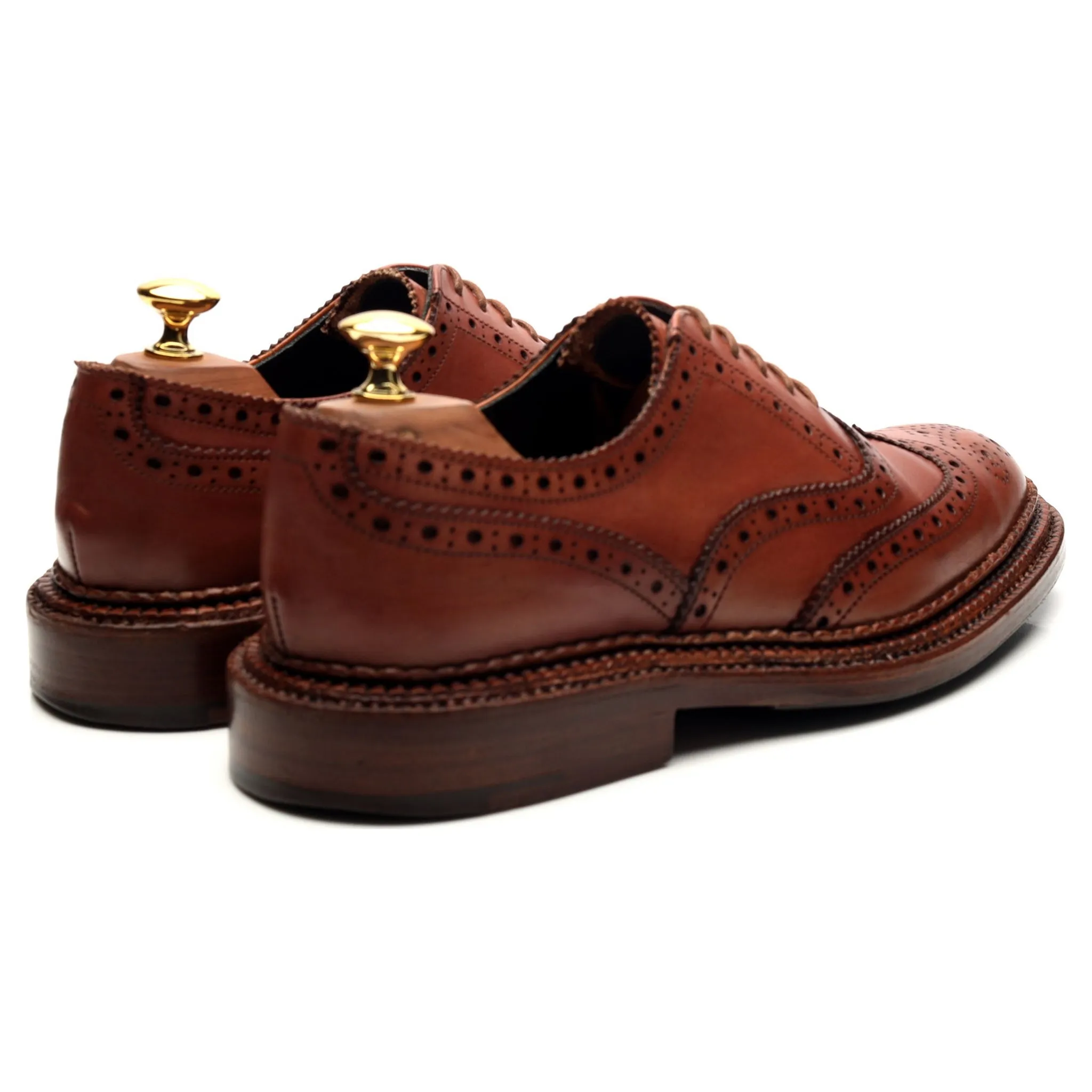 'Harrow' Triple Welt Tan Brown Leather Oxford Brogues UK 6.5 F