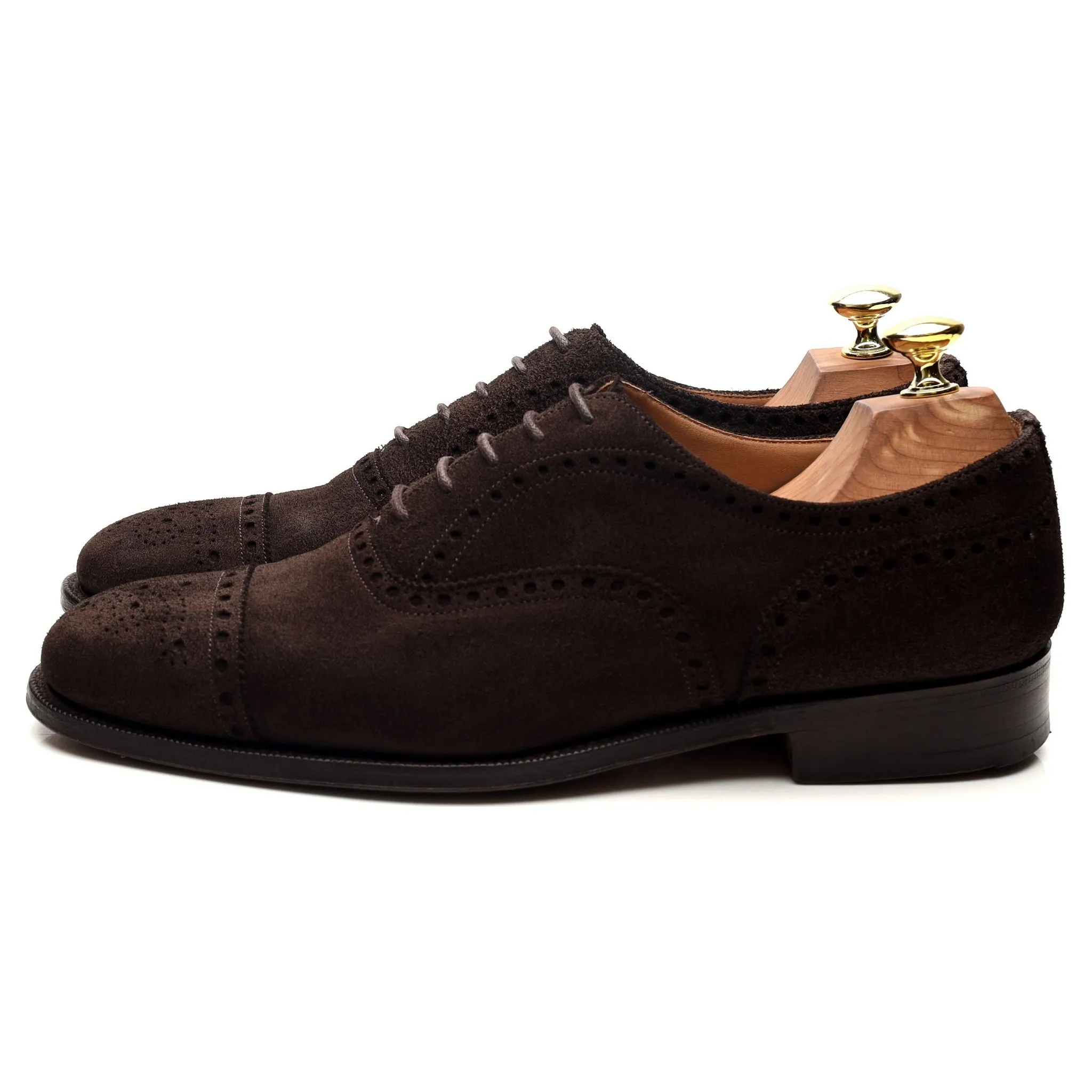 'Highgrove' Dark Brown Suede Oxford Brogues UK 7.5 F