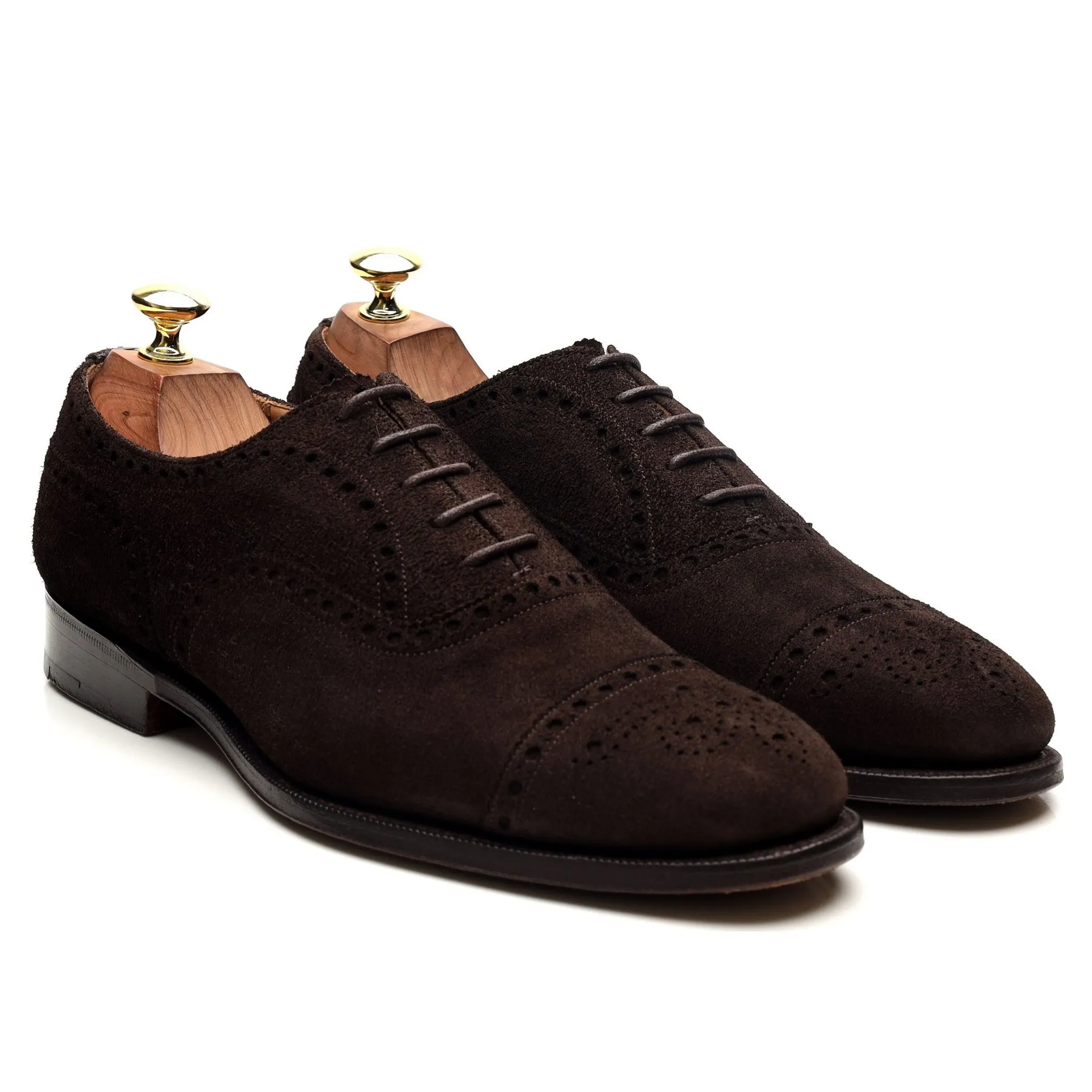 'Highgrove' Dark Brown Suede Oxford Brogues UK 7.5 F