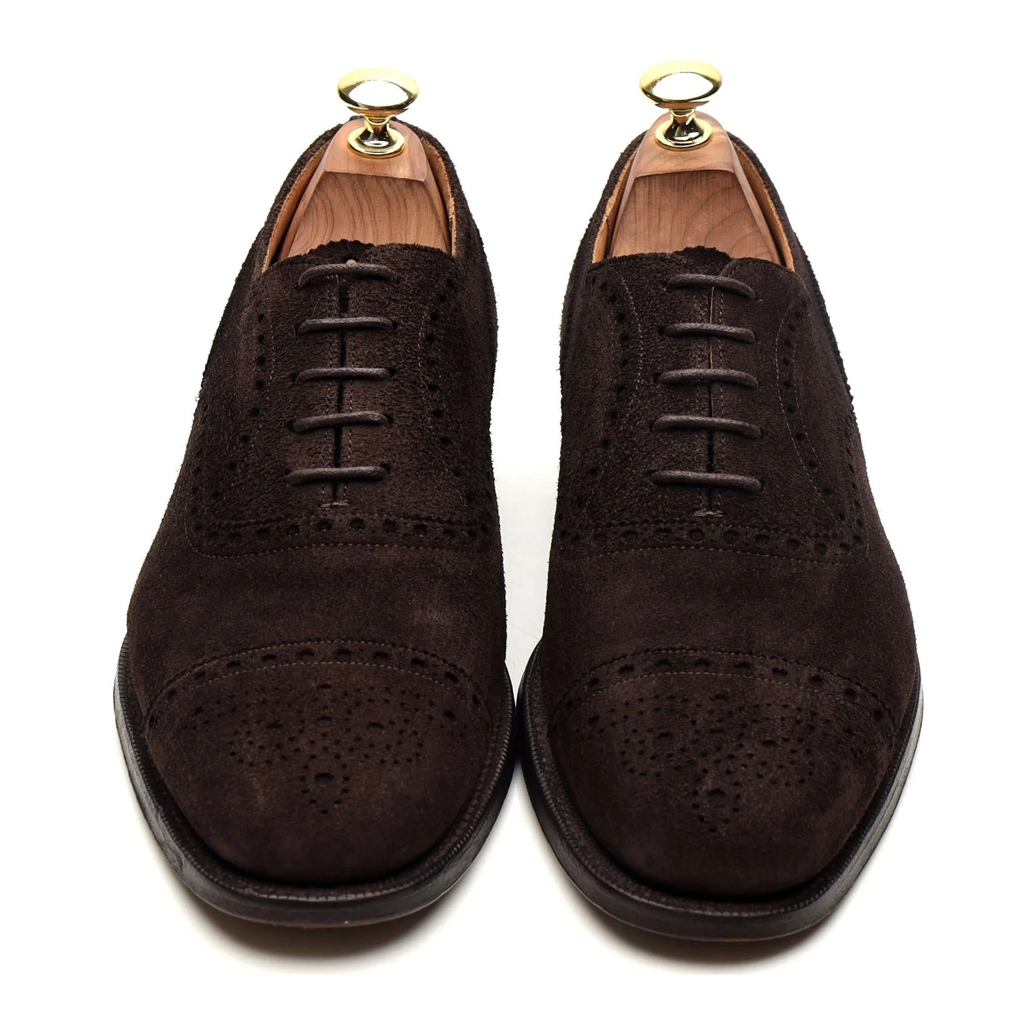 'Highgrove' Dark Brown Suede Oxford Brogues UK 7.5 F