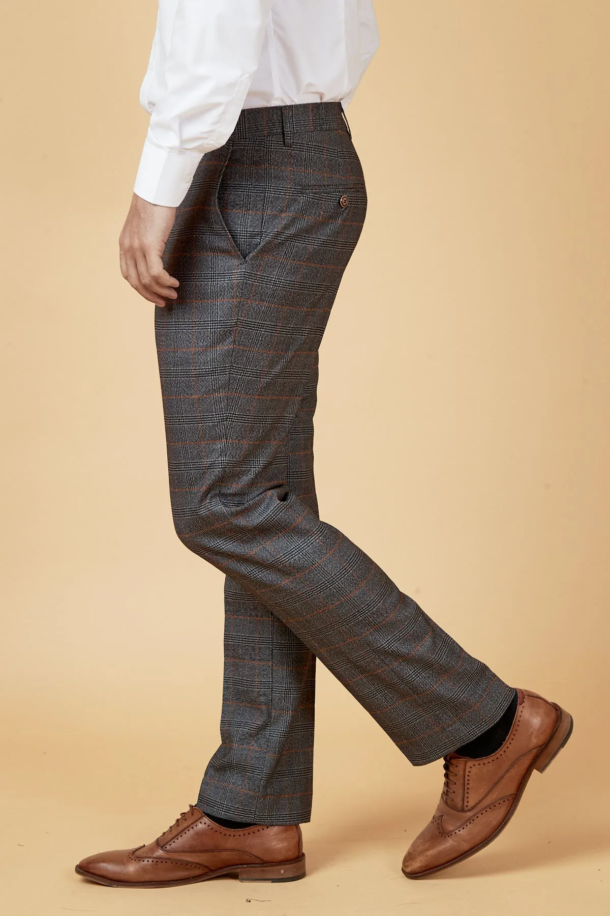 JENSON - Grey Check Trousers